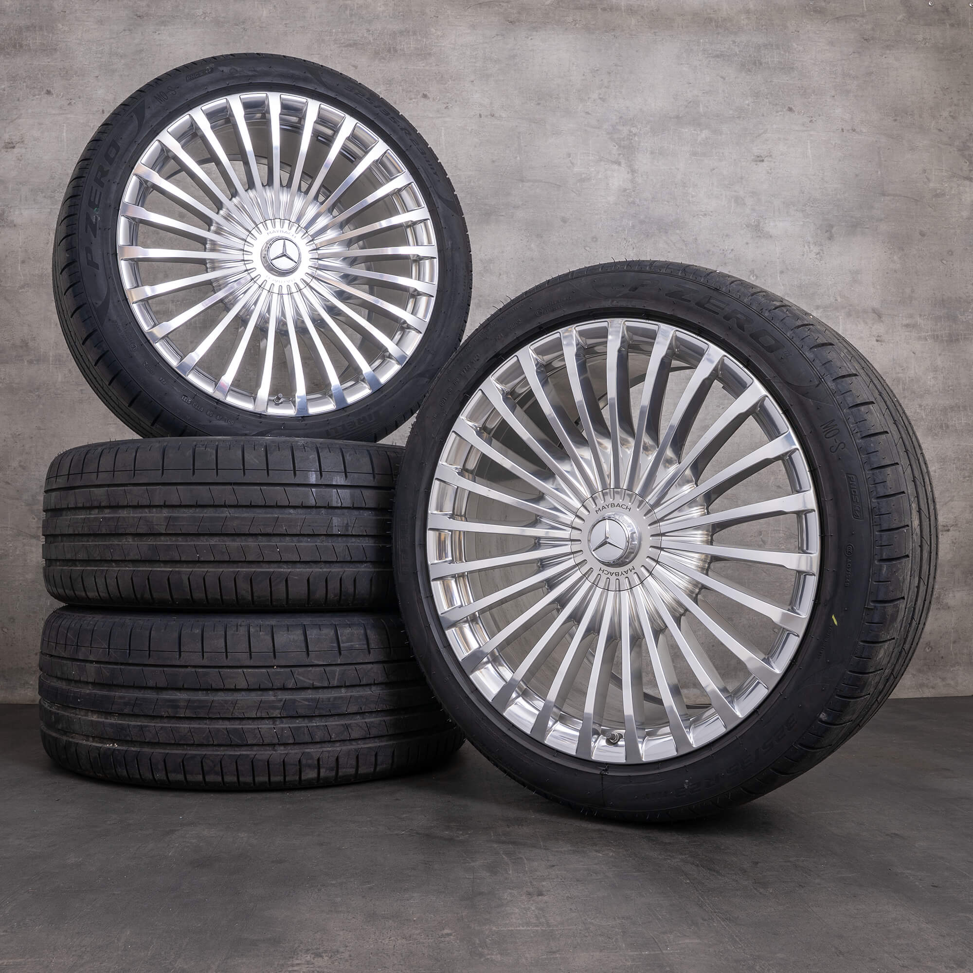 Originale MAYBACH GLS 600 hjul 23 tommer X167 sommerhjul A1674011600 A1674011700 krom