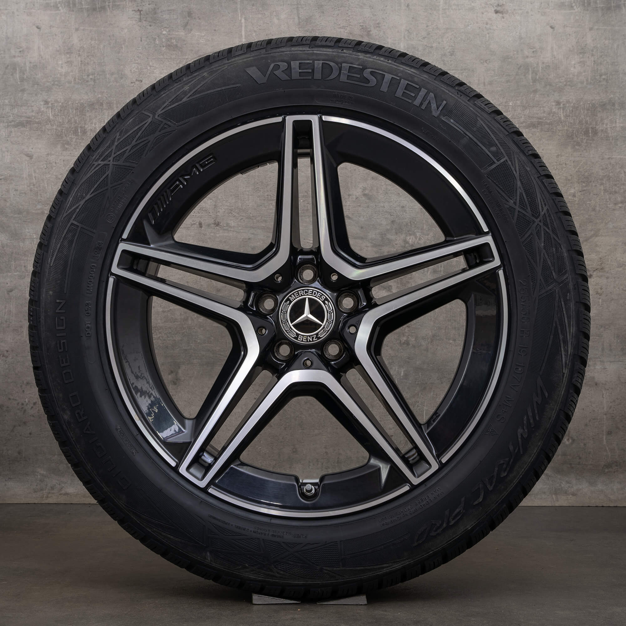 Orijinal Mercedes Benz GLC & 43 AMG kış jant lastik 19 inç C253 jantlar A2534015300 A2534015400 siyah parlak tornalanmış