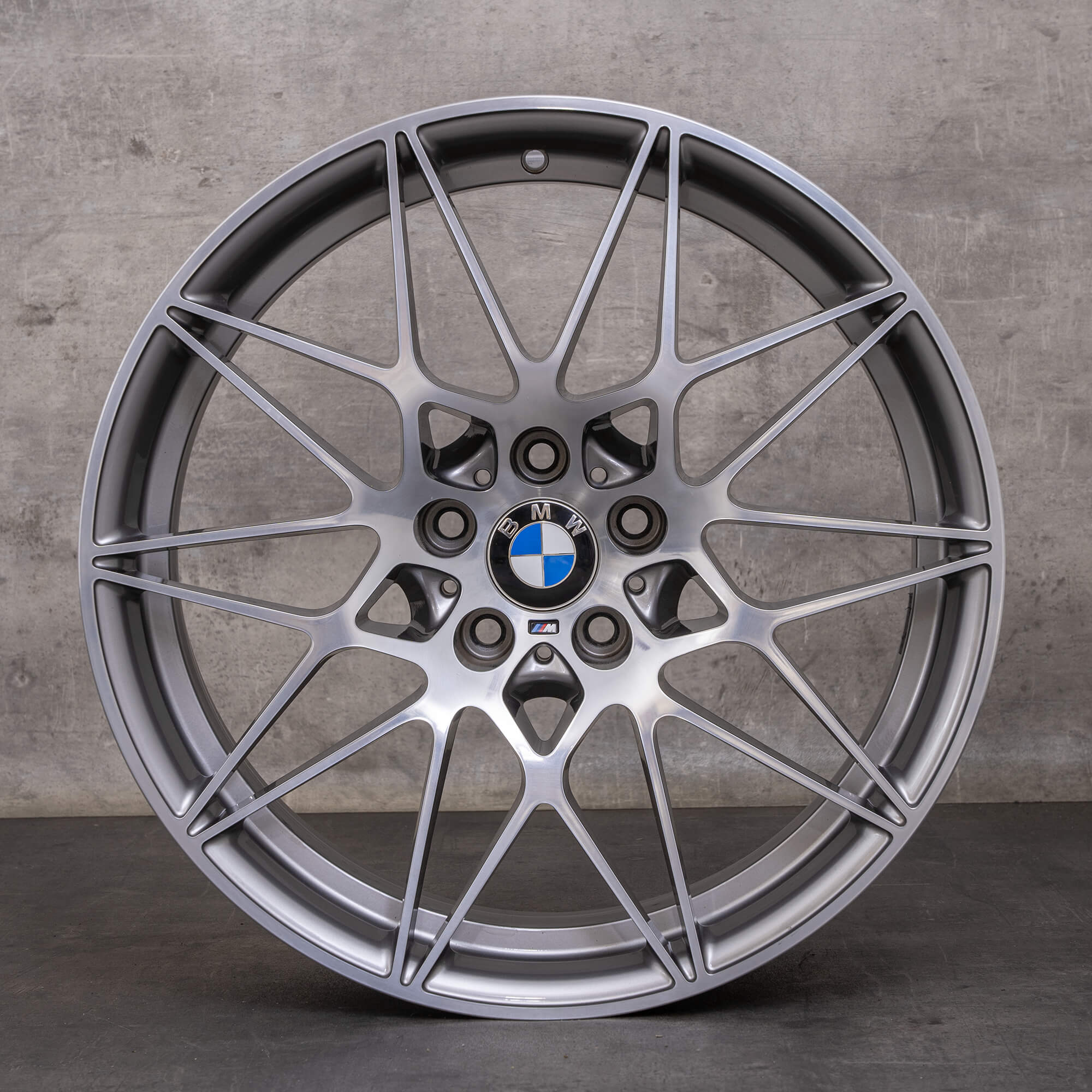 Jantes originais BMW M3 M4 de 20 polegadas F80 F82 F83 Styling 666 M 8090194 8090195 ferric grey glossy torneadas