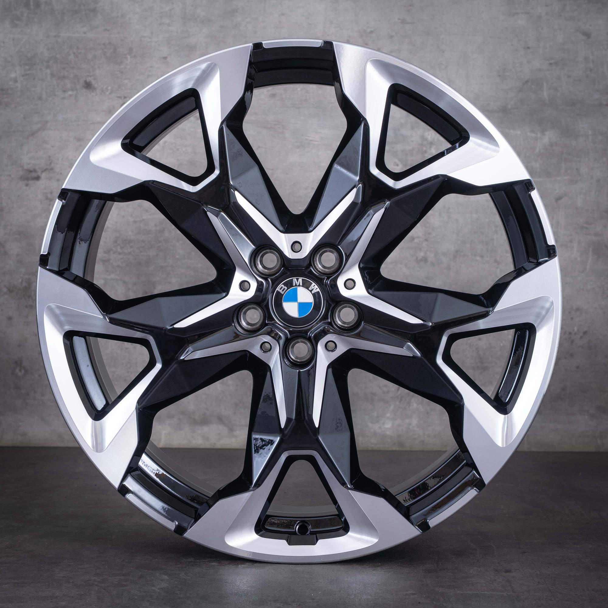 Original BMW X1 X2 Felgen 21 Zoll U11 U10 Styling 874 M 6898054 jet black uni front glanzgedreht NEU - Felge 3 von 4
