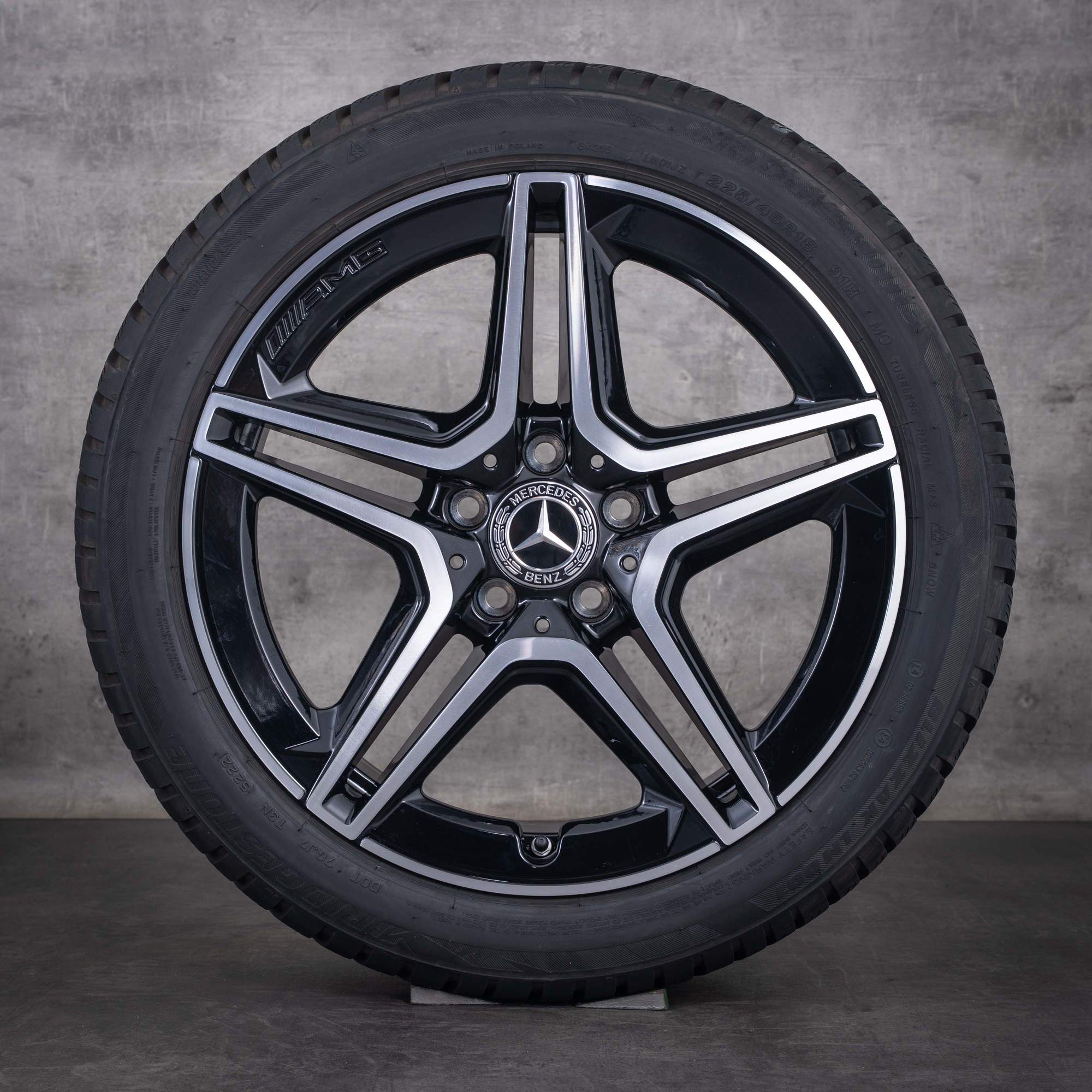Oryginalne koła zimowe Mercedes-Benz klasy A B Klasse CLA AMG 18 cali W177 V177 W247 X118 C118 model A1774011500 czarne z efektem diamond cut