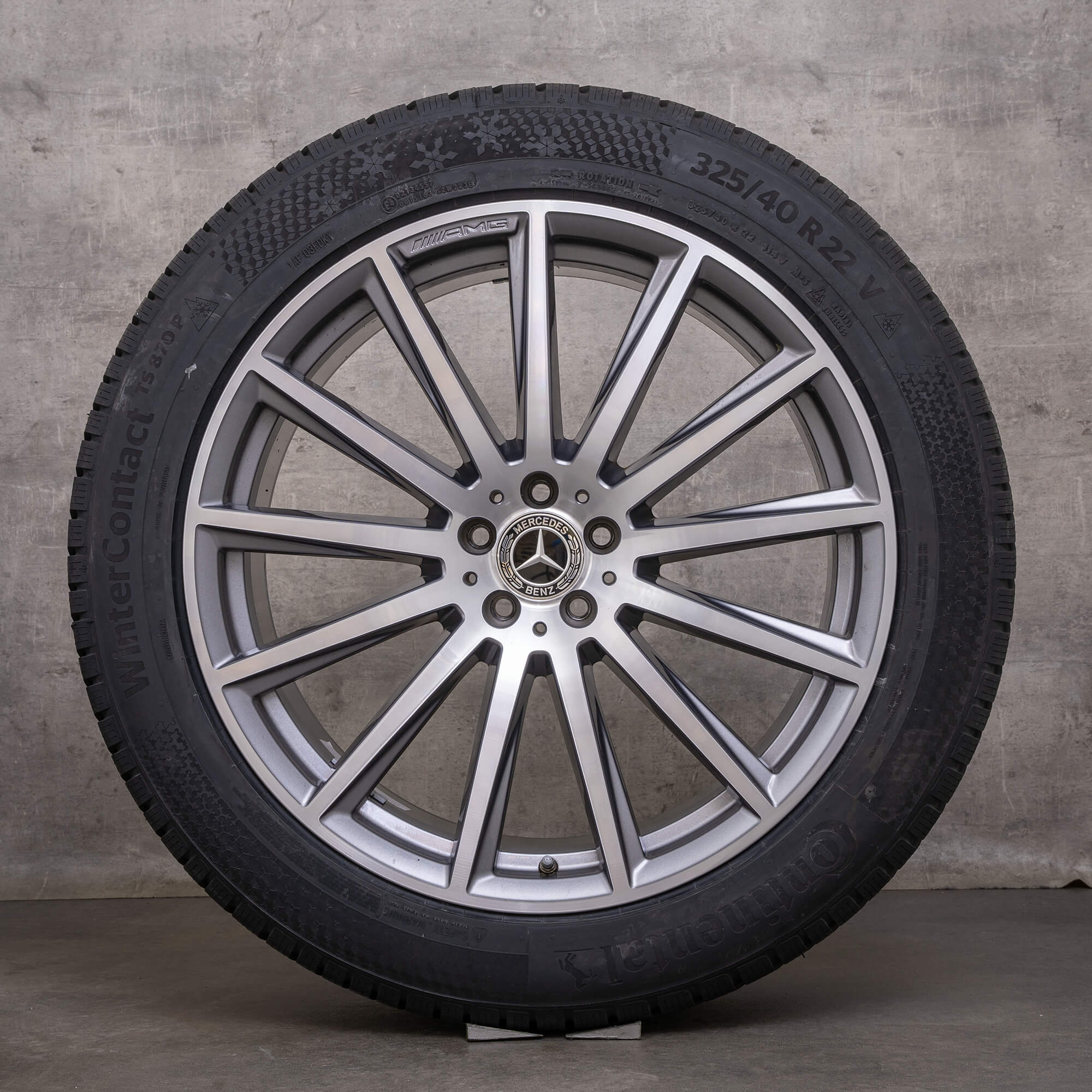 OEM Mercedes Benz GLS AMG winter wheels 22 inch X167 rims A1674017500 A1674017600 himalaya gray glossy turned