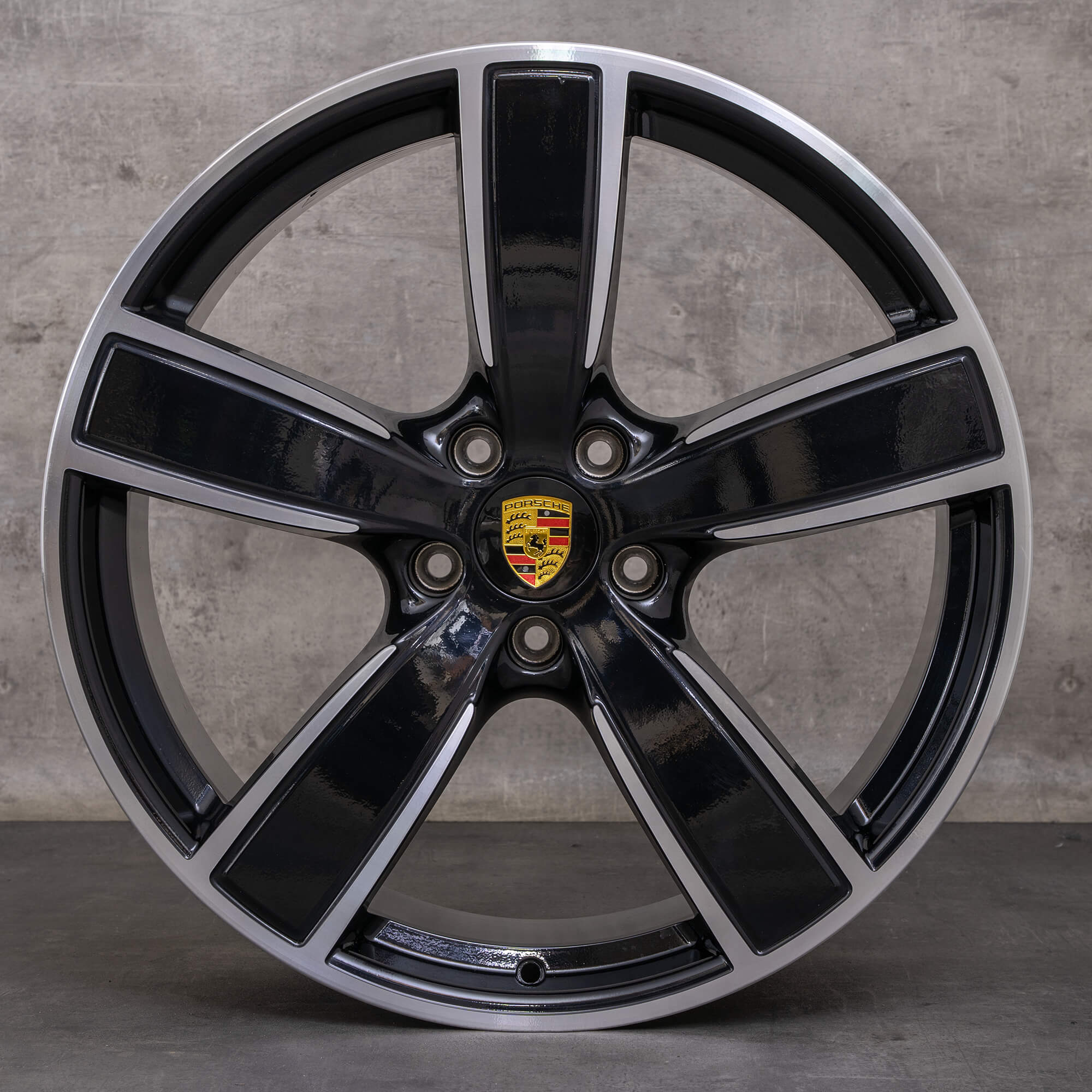 Originele Porsche Cayenne velgen 22 inch 9YA Coup & S GTS E-Hybrid Turbo GT 9Y3601025AP 9Y0601025T zwart gepolijst