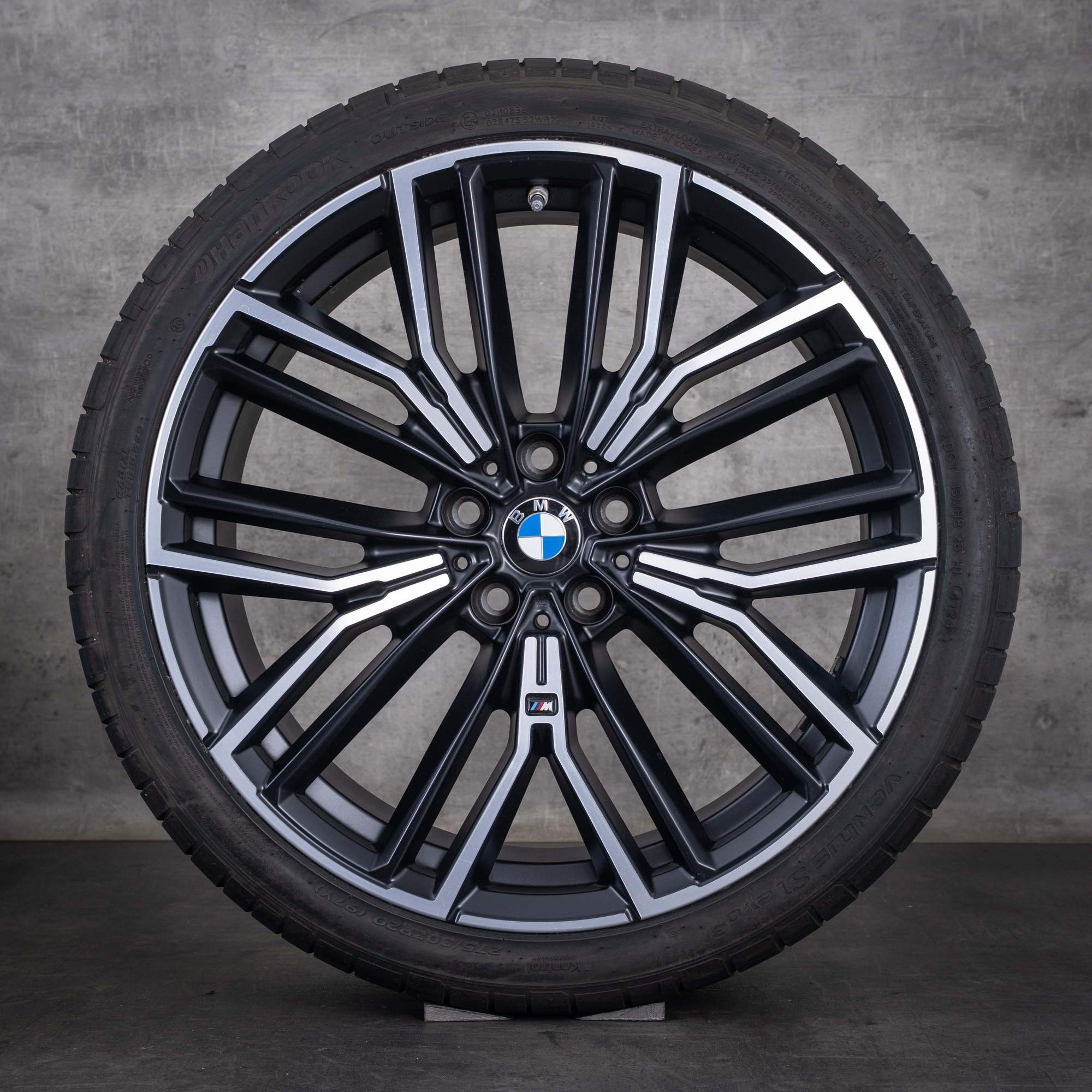 Original BMW 5er Felgen 20 Zoll G30 G31 Sommerräder Styling 846 M 8747236 8747237 jet black matt front glanzgedreht