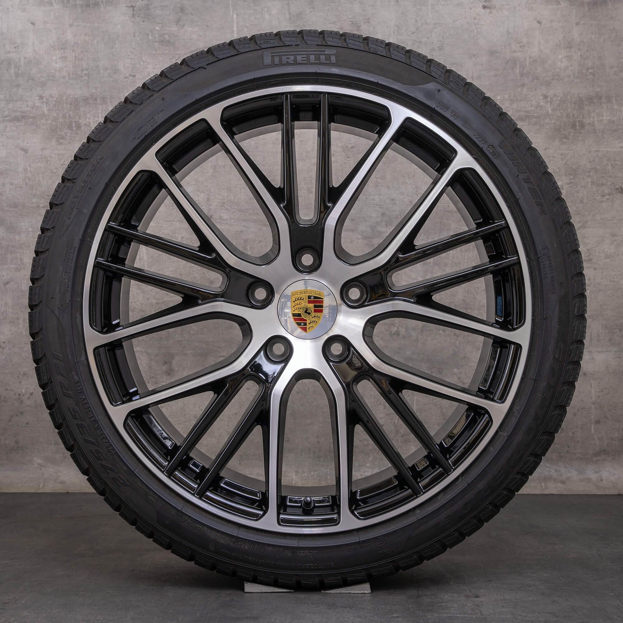 Originele Porsche Panamera winterwielen 21 inch 971 velgen 971601025AP 971698025D zwart glanzend gedraaid