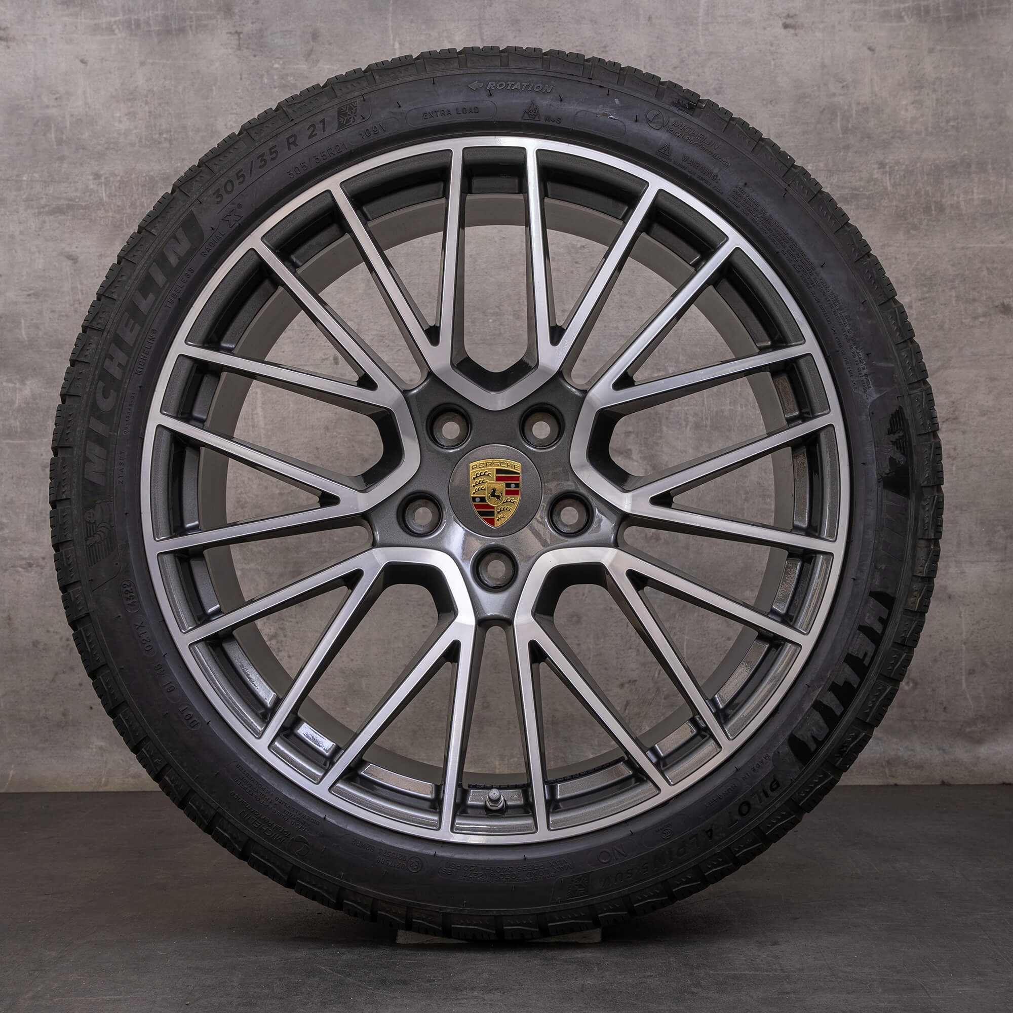 Original Porsche Cayenne Felgen 21 Zoll 9YA E3 II Sommerräder 9Y0601025BF 9Y0601025BG titan glanzgedreht