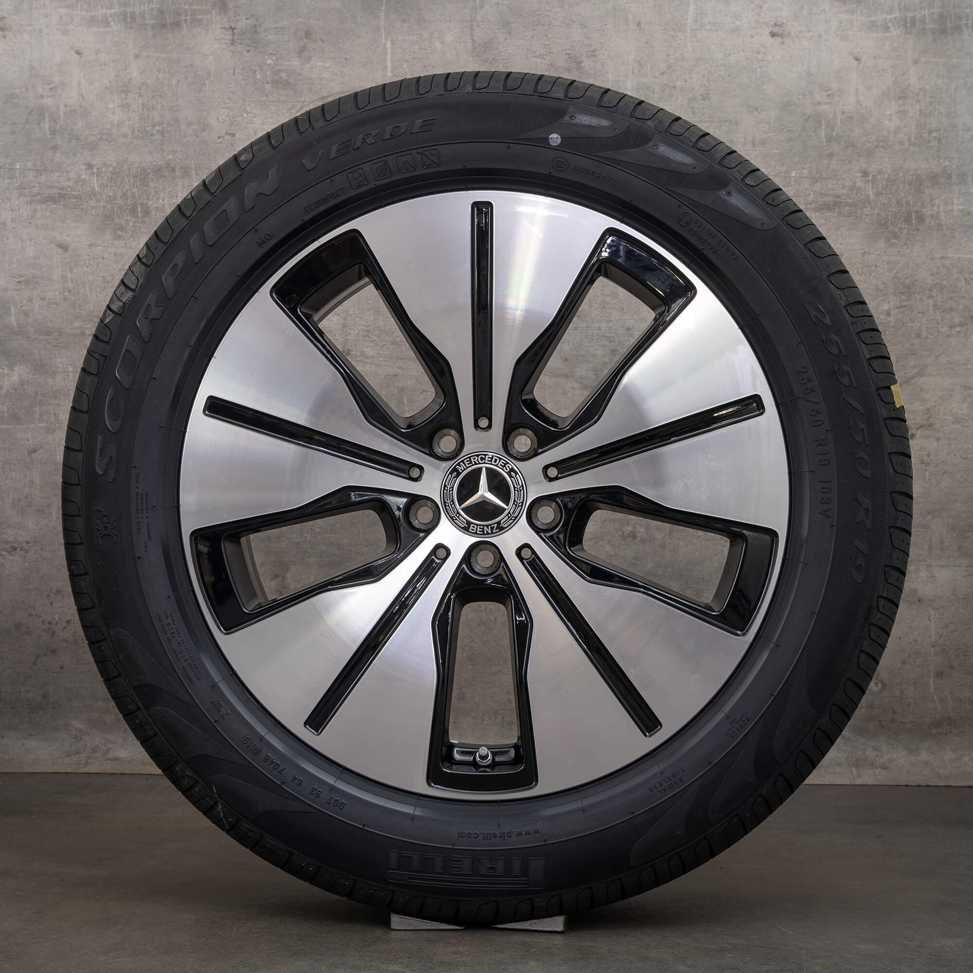 Oryginalne felgi Mercedes Benz EQC 19 cali N293 koła letnie A2934011200 A2934010100 czarne polerowane toczone