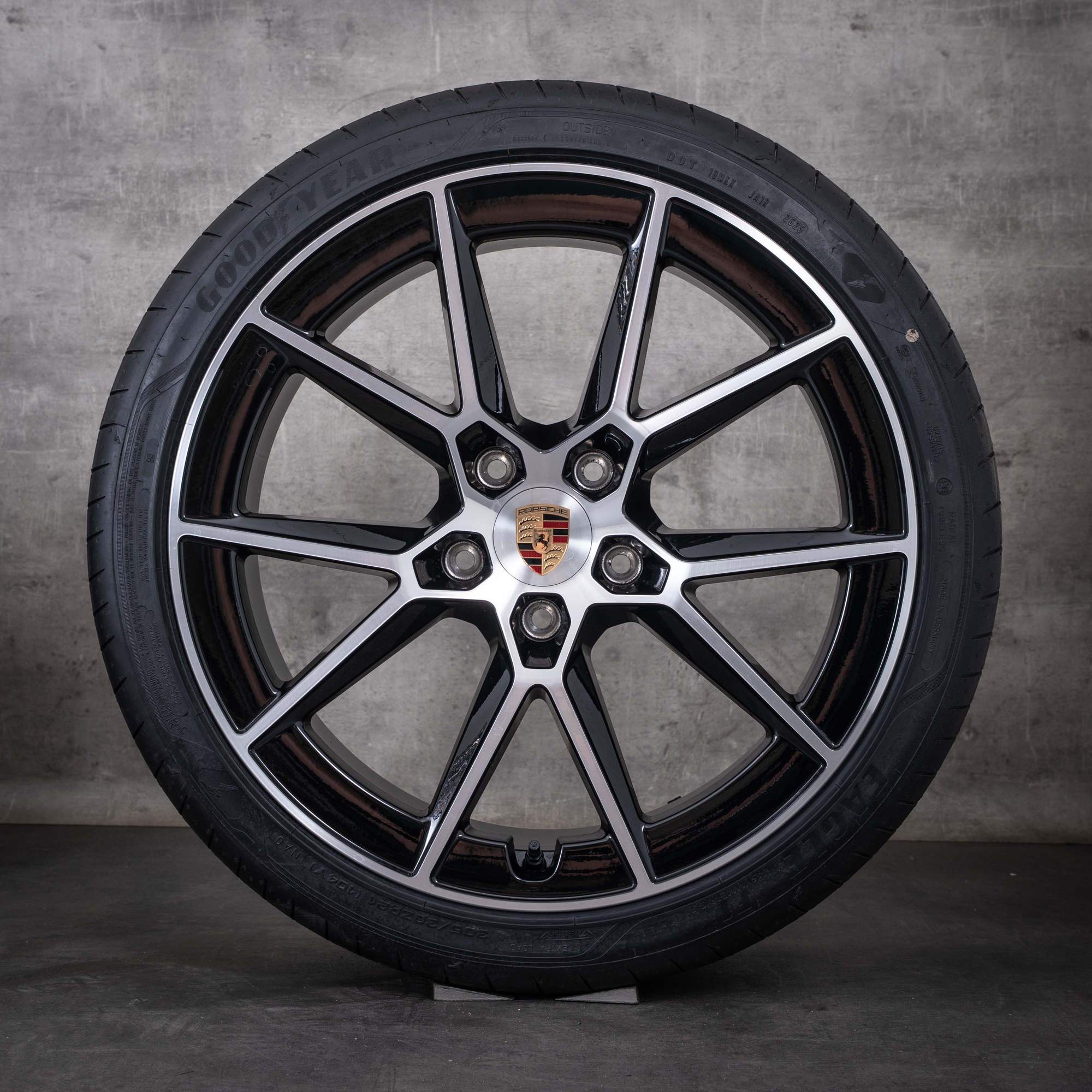 Original Porsche 911 Felgen 20 21 Zoll 992 II Facelift Carrera S Design GTS C4 C2 Sommerräder 992601025BJ 992601025BK schwarz glanzgedreht