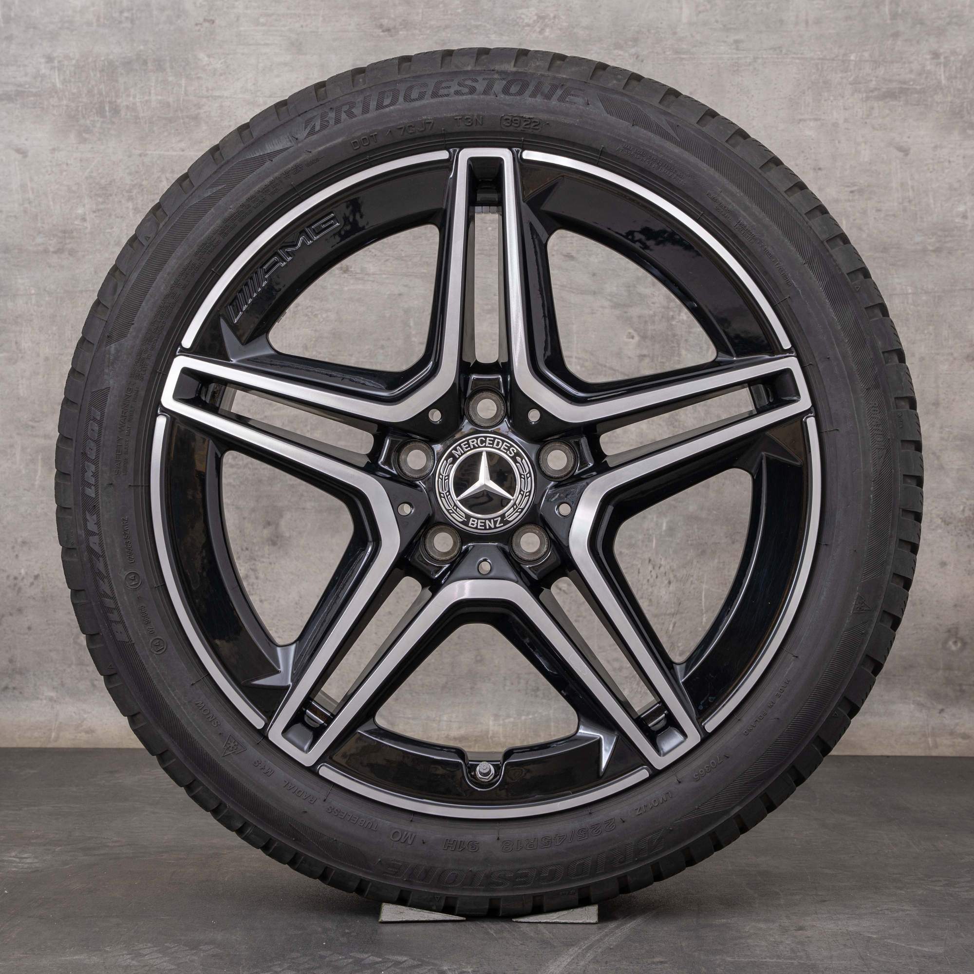 Oryginał Mercedes Benz Klasa B CLA AMG koła zimowe 18 cali W177 V177 W247 X118 C118 Felgi A1774011500 czarne Polerowane