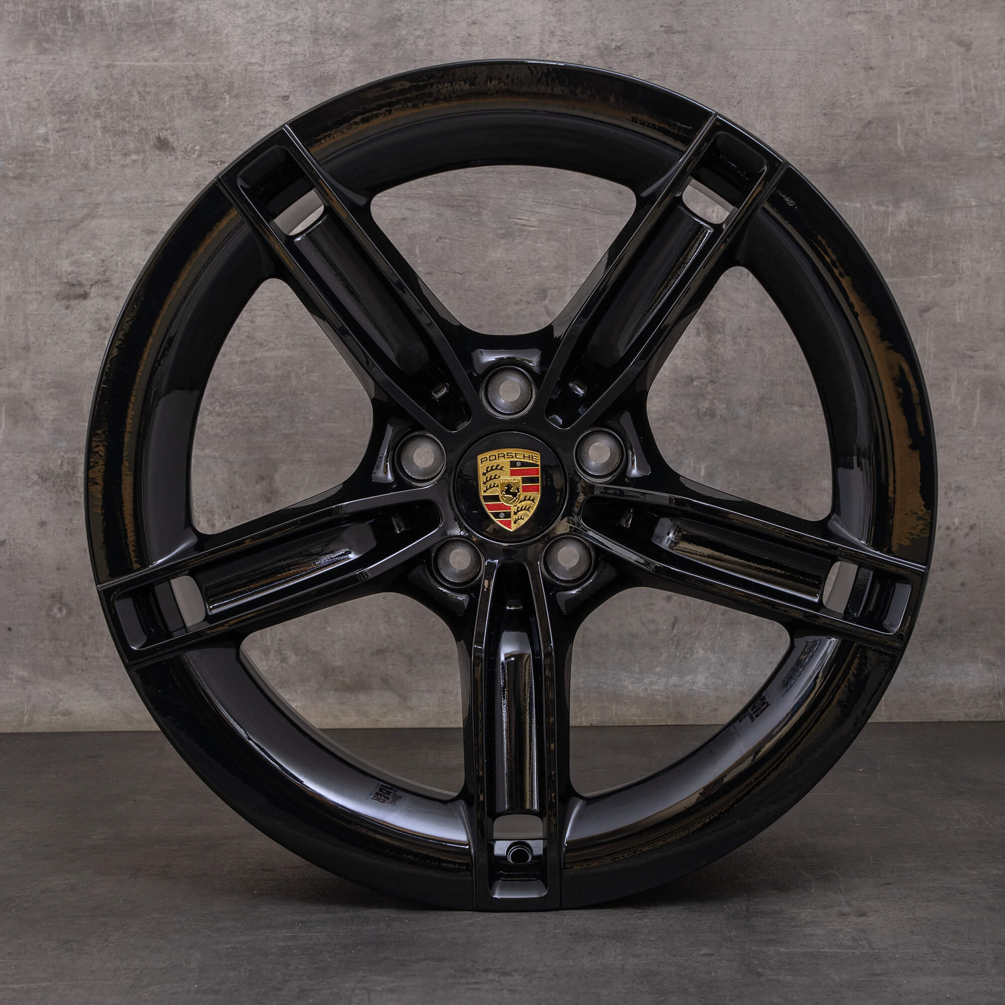 Oryginał Porsche Taycan 9J1 II koła zimowe 21 cali felgi 9J1073663KB Mission E czarny połysk NOWOŚĆ