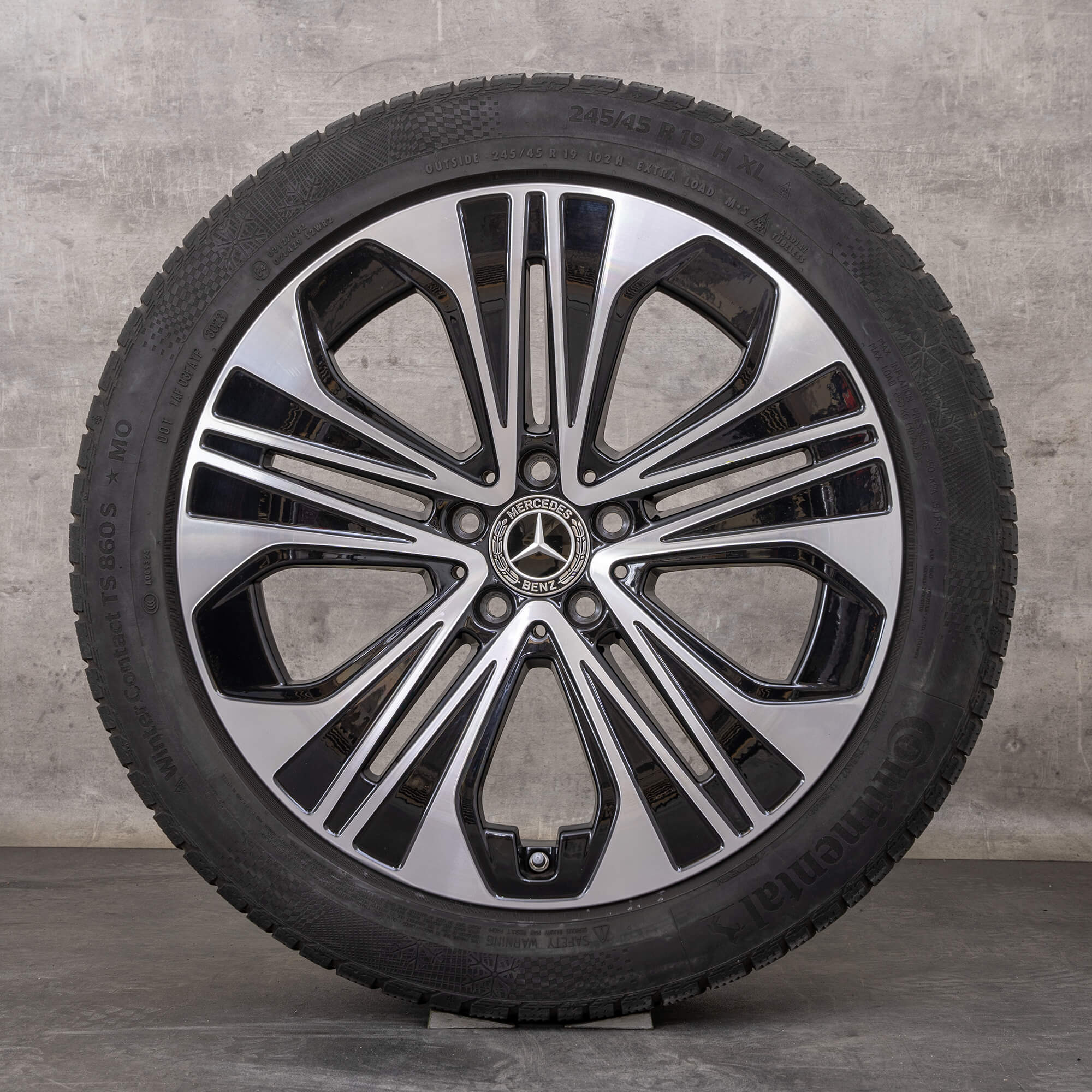 Alkuperäiset Mercedes Benz E-sarjan talvirenkaat 19 tuuman W214 S214 vanteet A2144012300 musta kiillotettu käännetty