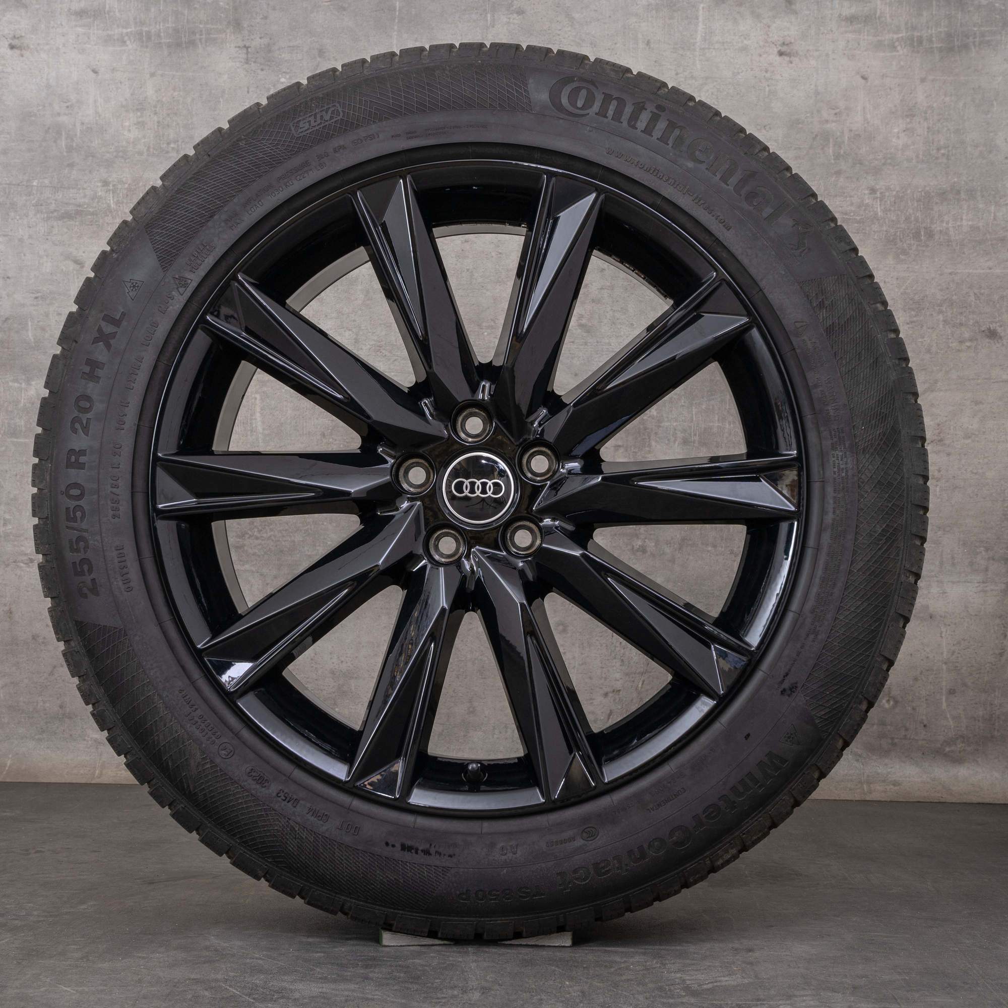 Original Audi e-tron Q8 Winterräder 20 Zoll GE Felgen Lamina 4KE071490 schwarz glanz