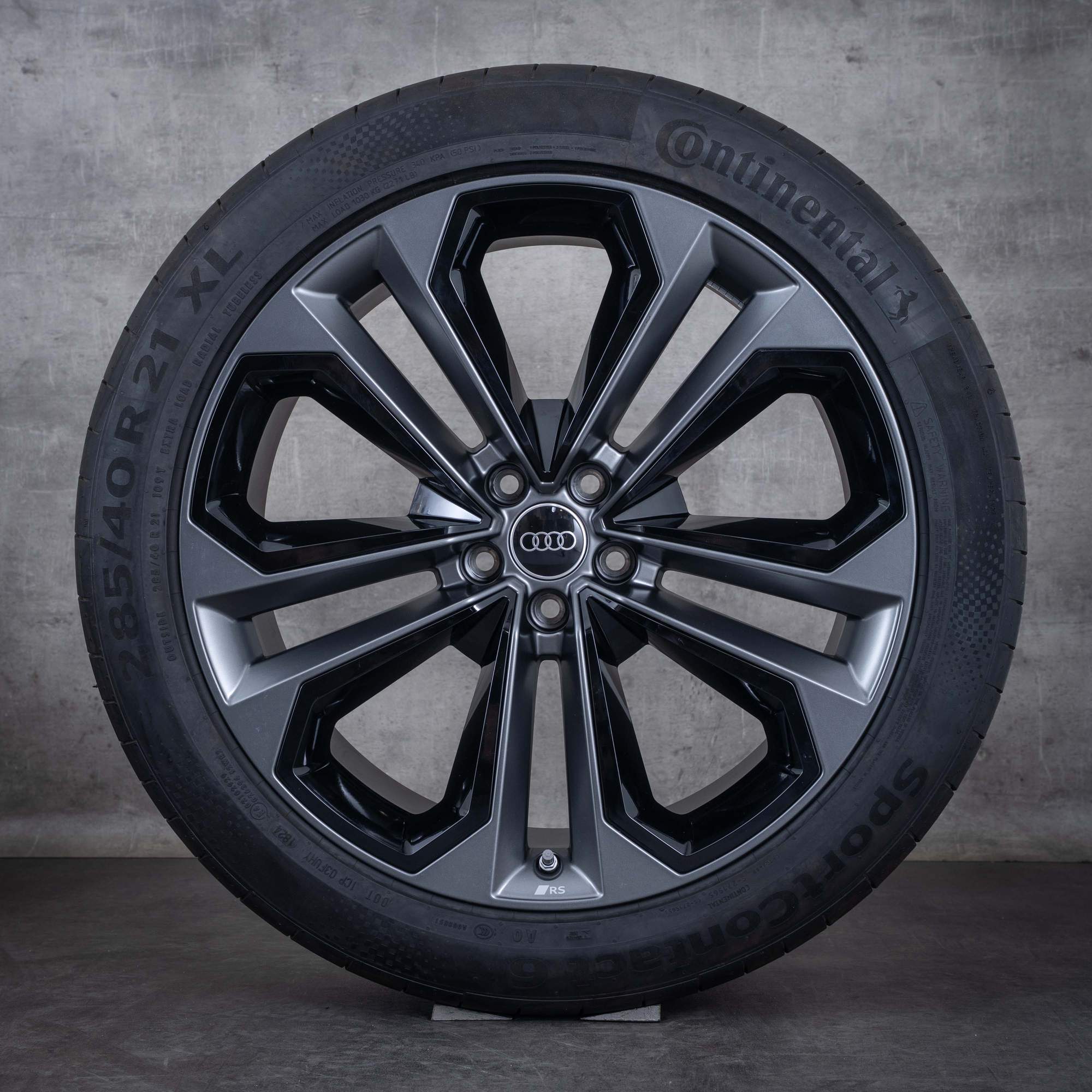 Original Audi Q7 SQ7 Felgen 21 Zoll 4M Sommerräder 4M0601025DD titan matt schwarz glanz