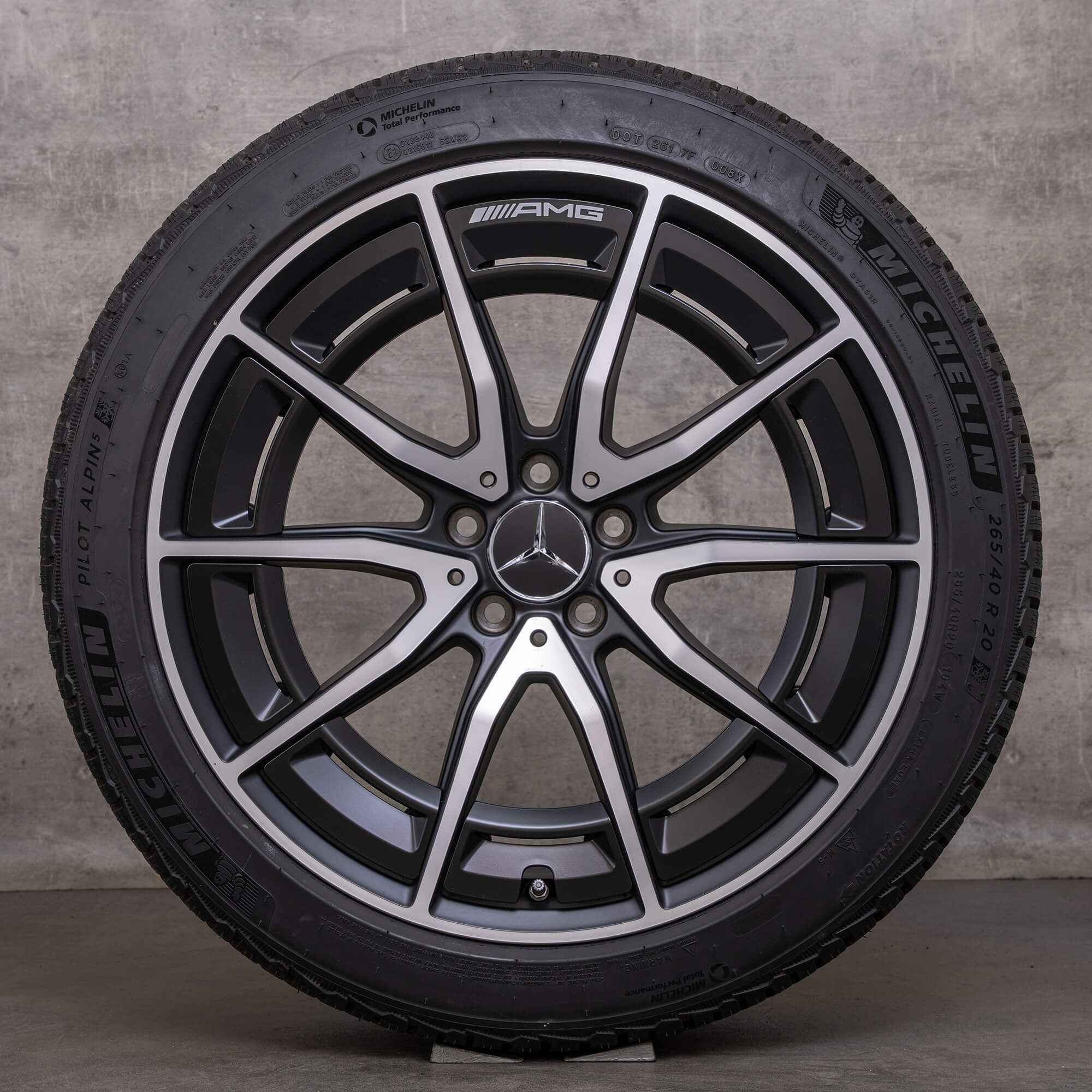 Originale Mercedes Benz AMG SL43 55 63 vinterhjul 20 tommer R232 fælge A2324012300 A2324012400 sort mat blank drejet