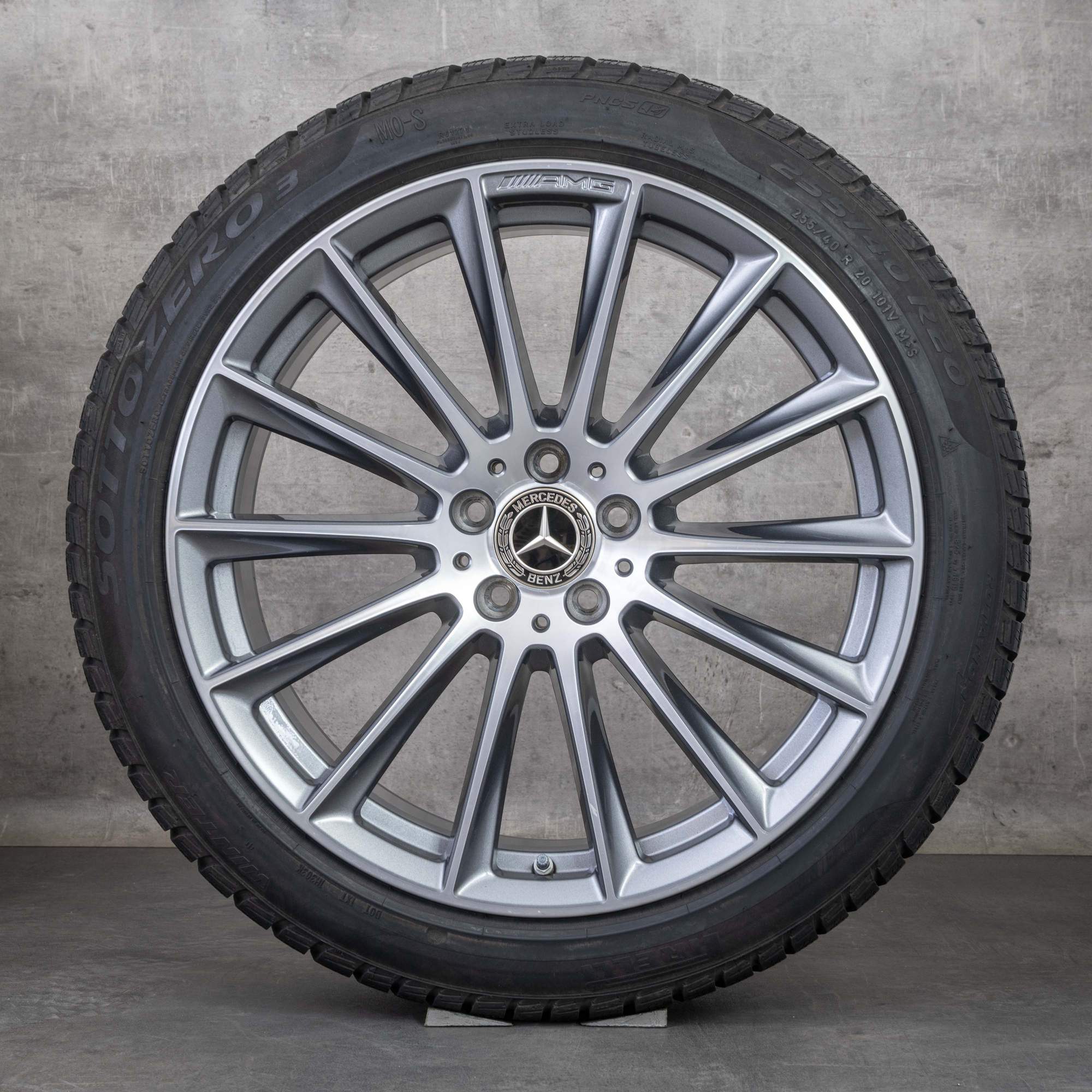 Alkuperäiset Mercedes-Benz AMG S-sarjan talvirenkaat 20 tuuman W223-vanteet moniosainen rengas himalajanharmaa kiillotettu A2234011500
