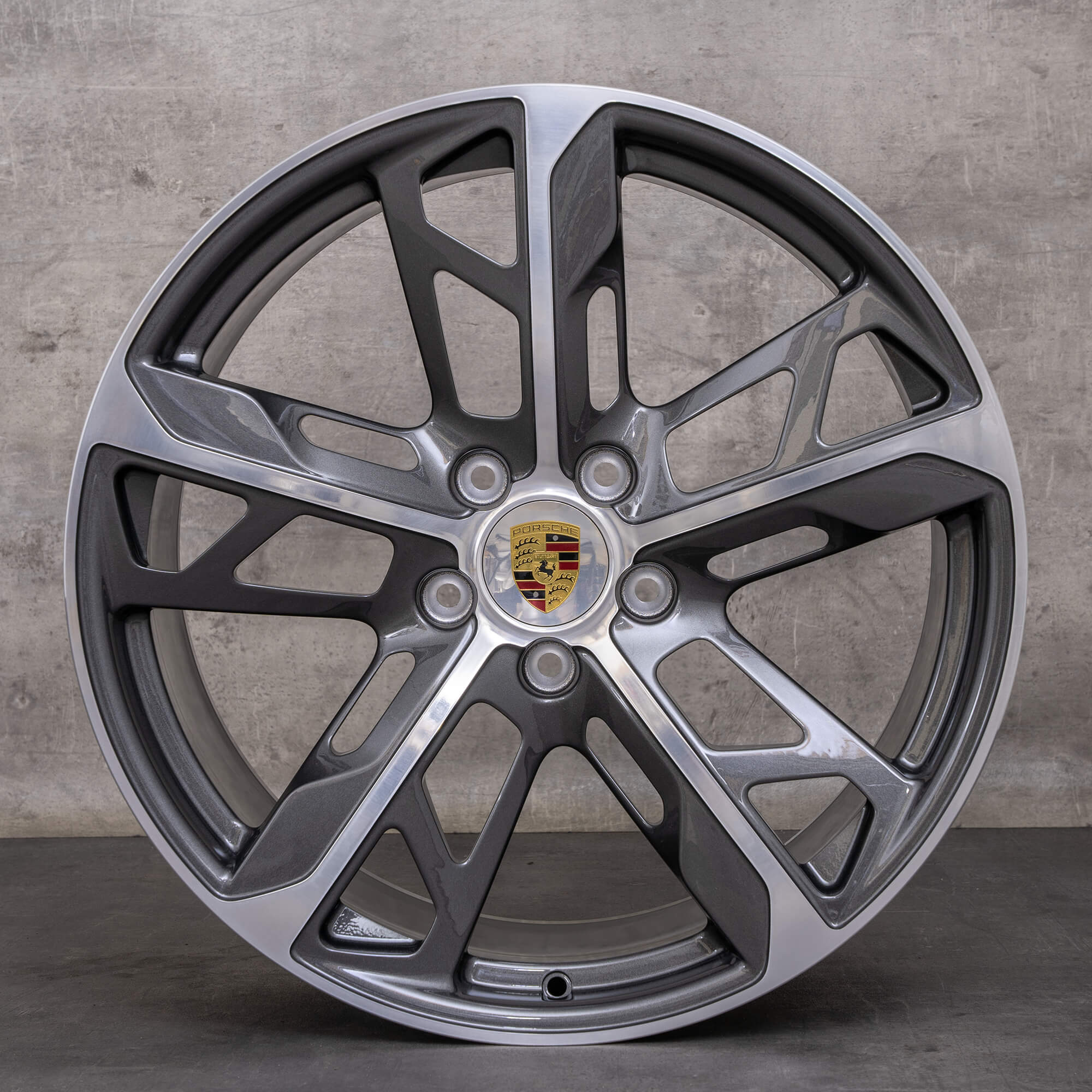 Ekte Porsche Taycan felger 21 tommer 9J1 Turbo & S 4S Cross Turismo GTS 9J1601025AL 9J1601025AM titanglans snudd NY