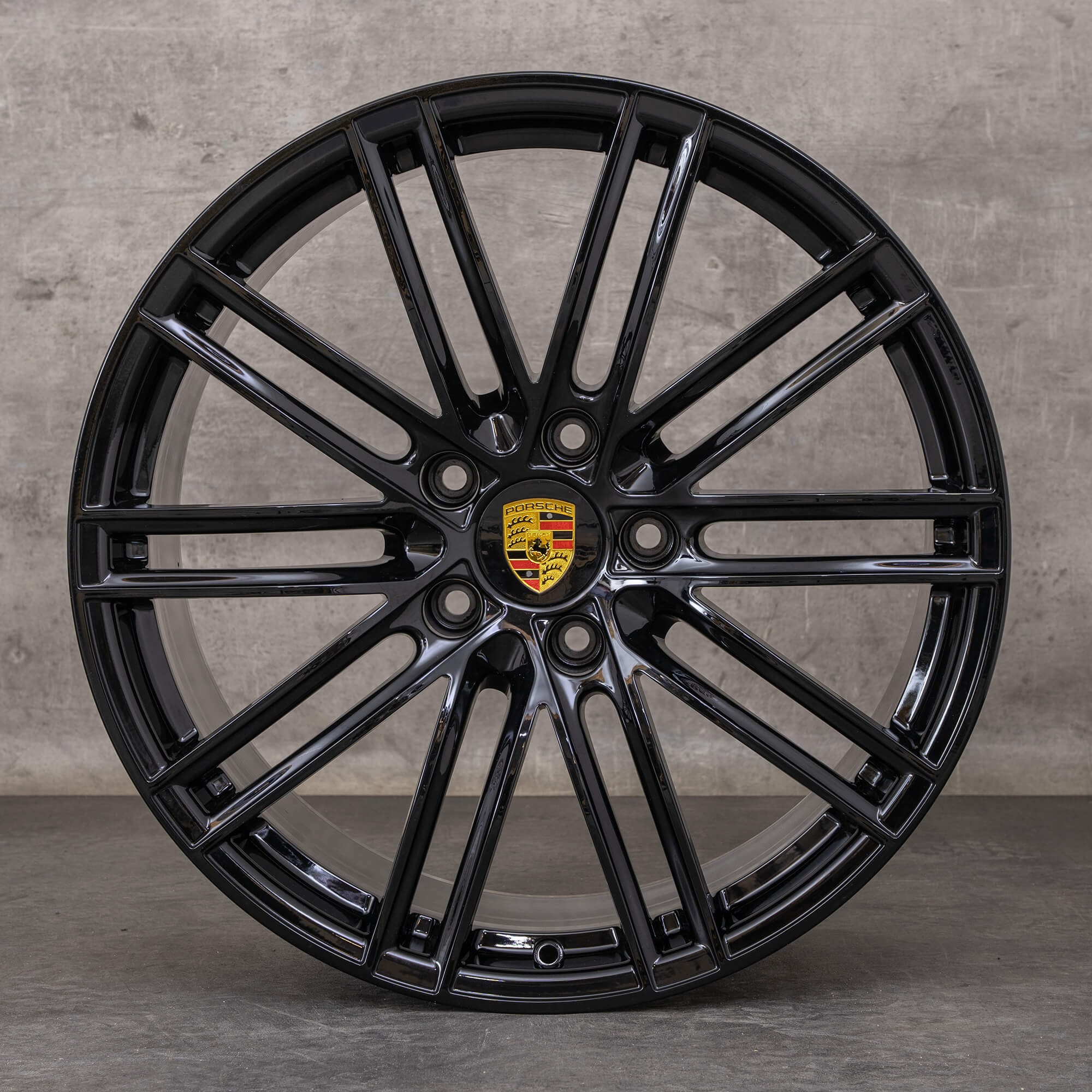 OEM Porsche Boxster Cayman 718 20-inch rims, 982 Styling, 911 Turbo, 982601025F, 982601025G, Gloss Black