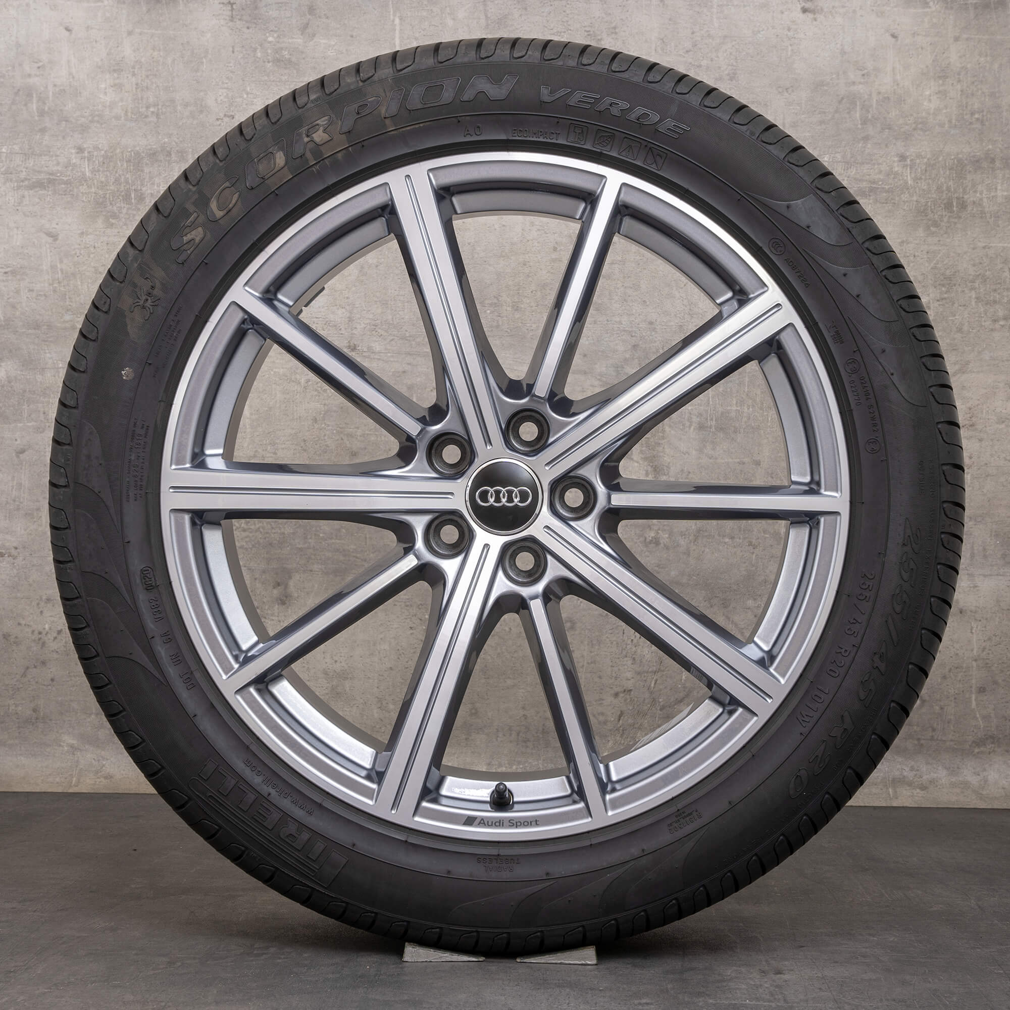 Originale Audi Q5 SQ5 felger 20-tommers FY sommerhjul 80A601025AP antrasitt polert