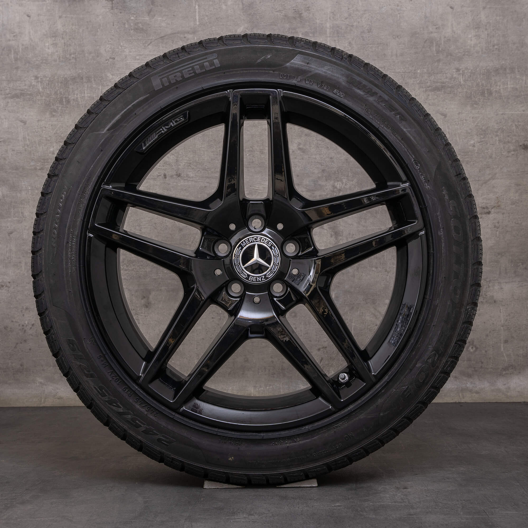 Alkuperäiset Mercedes Benz S-sarjan AMG talvirenkaat 19 tuuman W222 A217 C217 vanteet A2224010000 musta kiiltävä