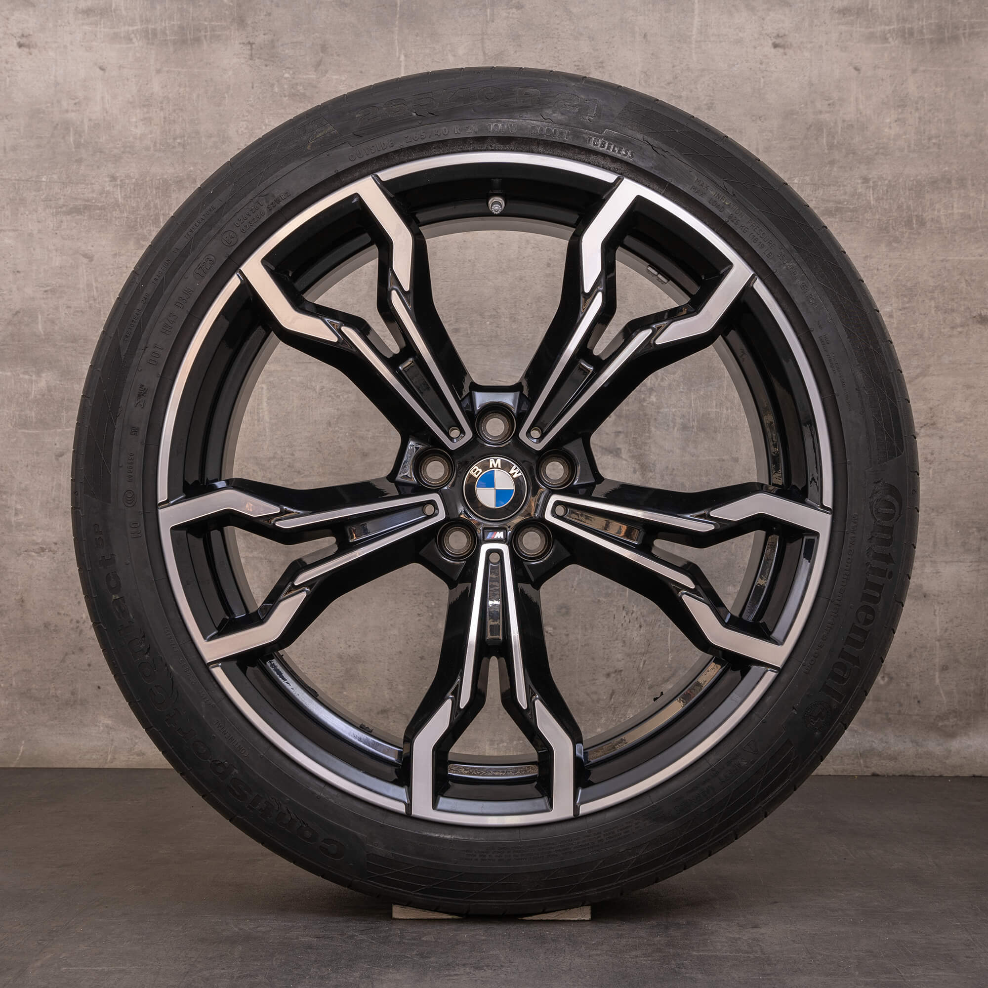 Originais BMW X3M X4M jantes e pneus inverno 21 polegadas F97 F98 estilo 765 M 8060041 8060042 preto brilhante virado