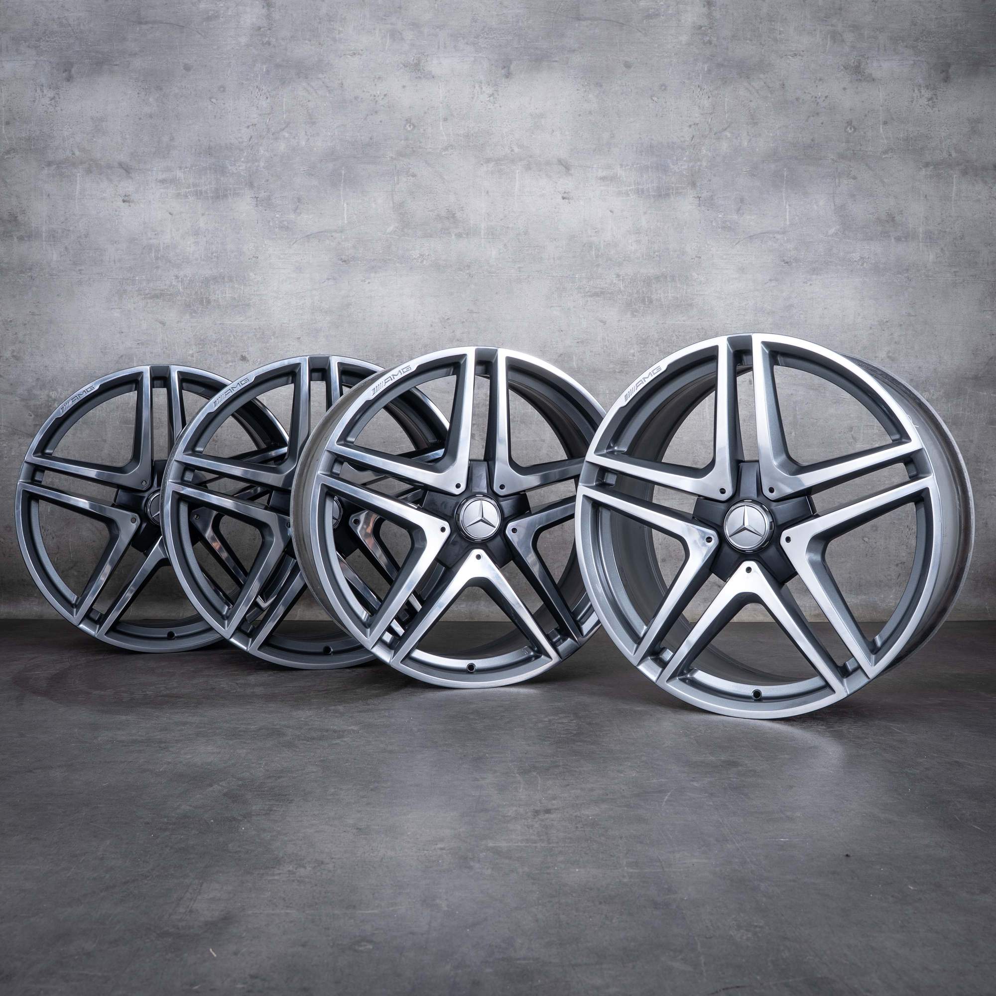 OEM Mercedes Benz S-Class S63 S65 AMG Rims 20 inch W222 A217 C217 A2224010800 A2224010900 himalaya grey polisched