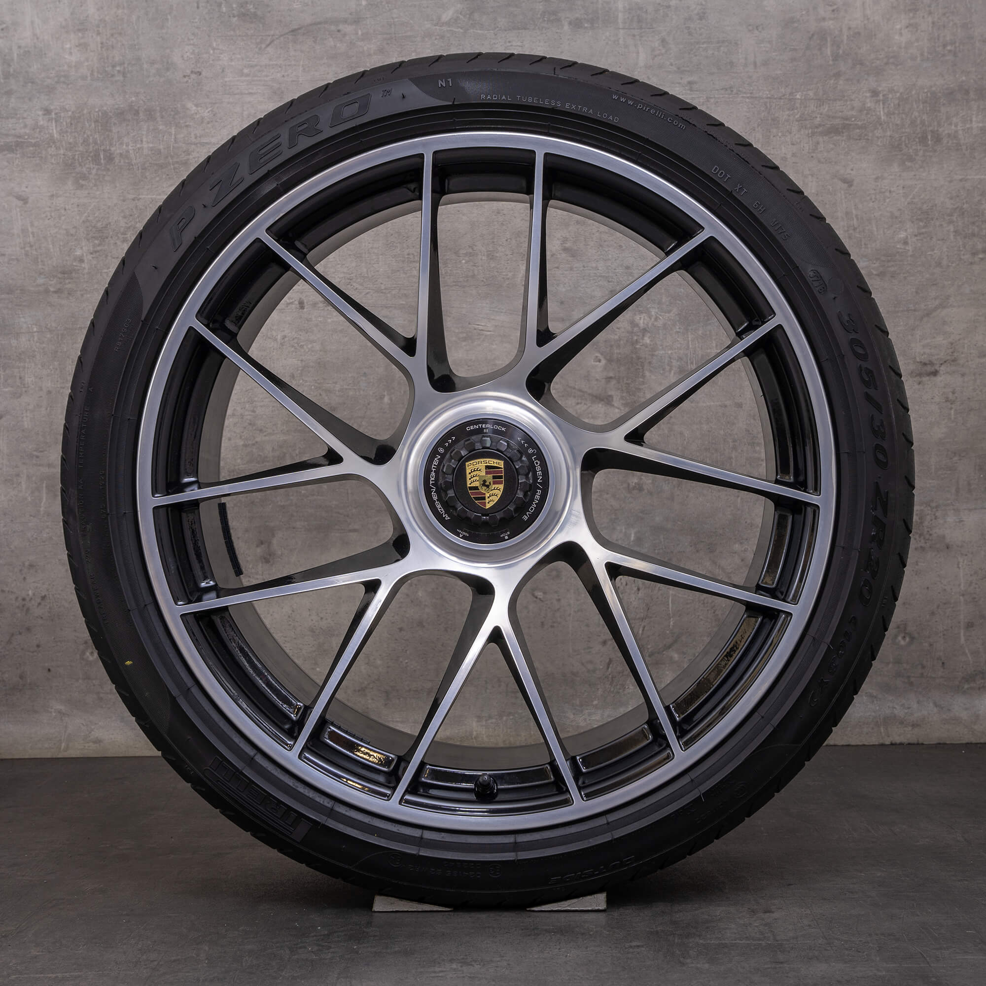 Alkuperäiset Porsche 911 vanteet 20 tuuman 991 II Turbo S kesäpyörät 99136272100 99136277100 musta Kiillotettu.