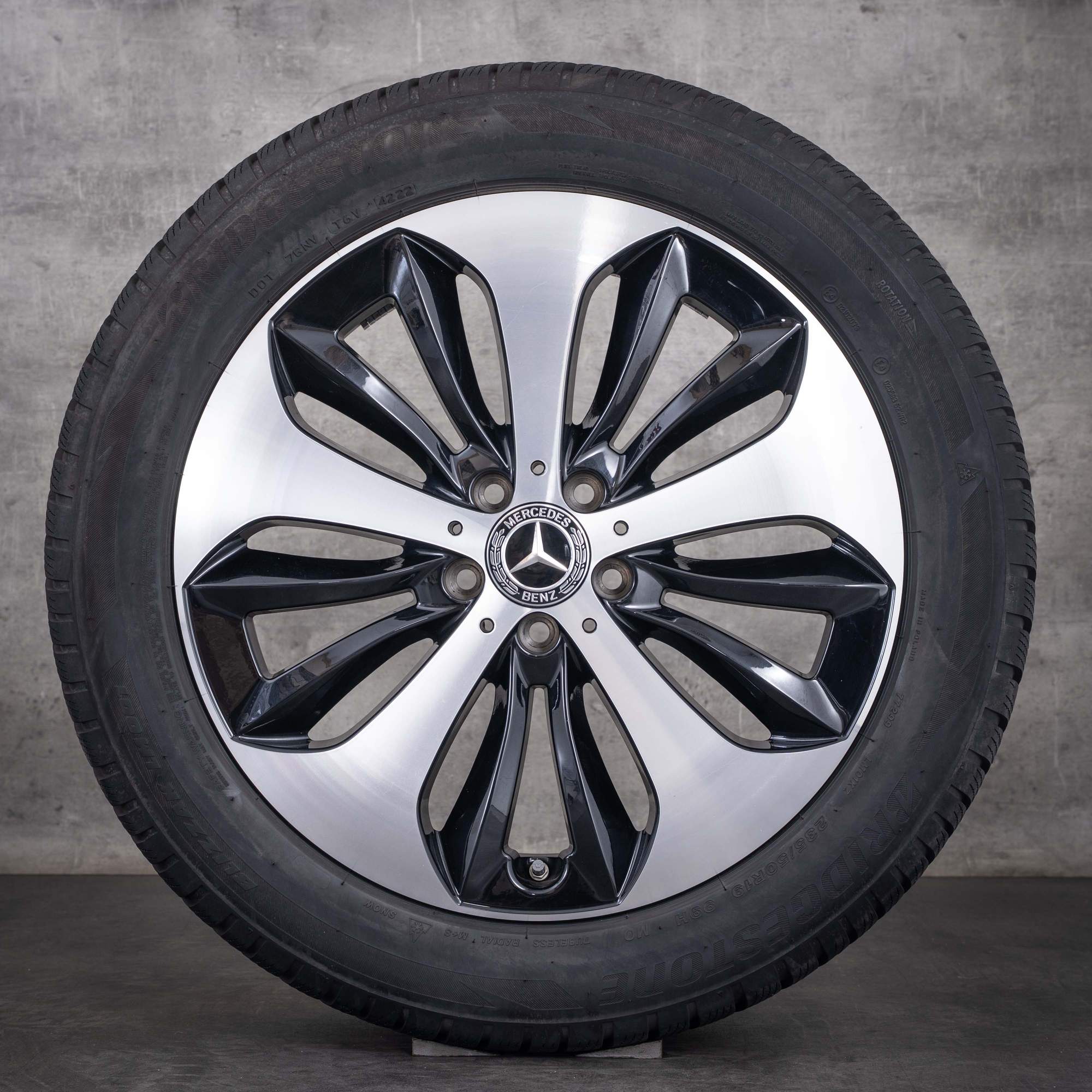 Original Mercedes-Benz GLA GLB anvelope de iarnă de 19 inci H247 X247 cod A2474013600 jante din aluminiu negre diamantate