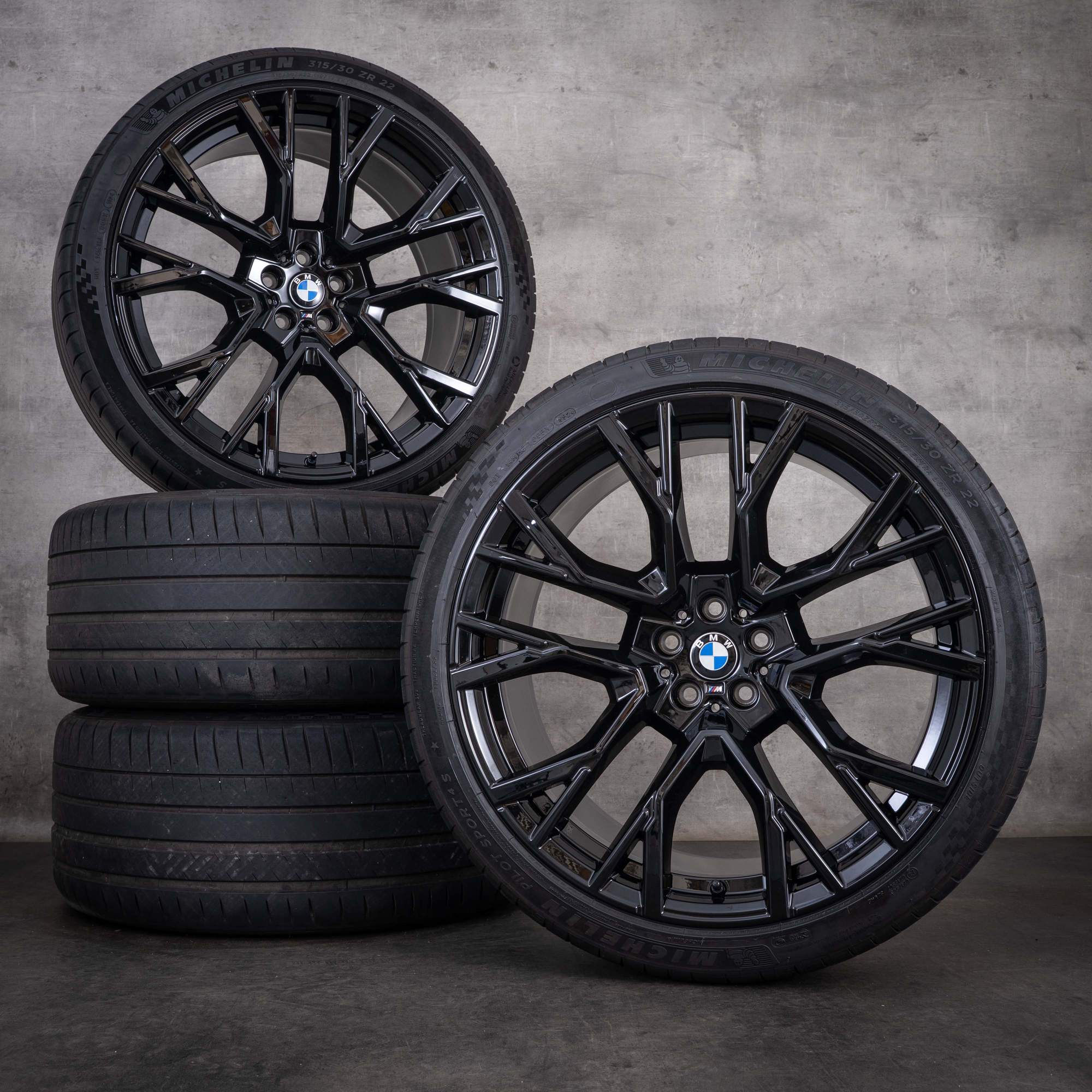 Original BMW X5M X6M Felgen 21 22 Zoll F95 F96 Sommerräder Styling 809 M 8090796 8090717 jet black
