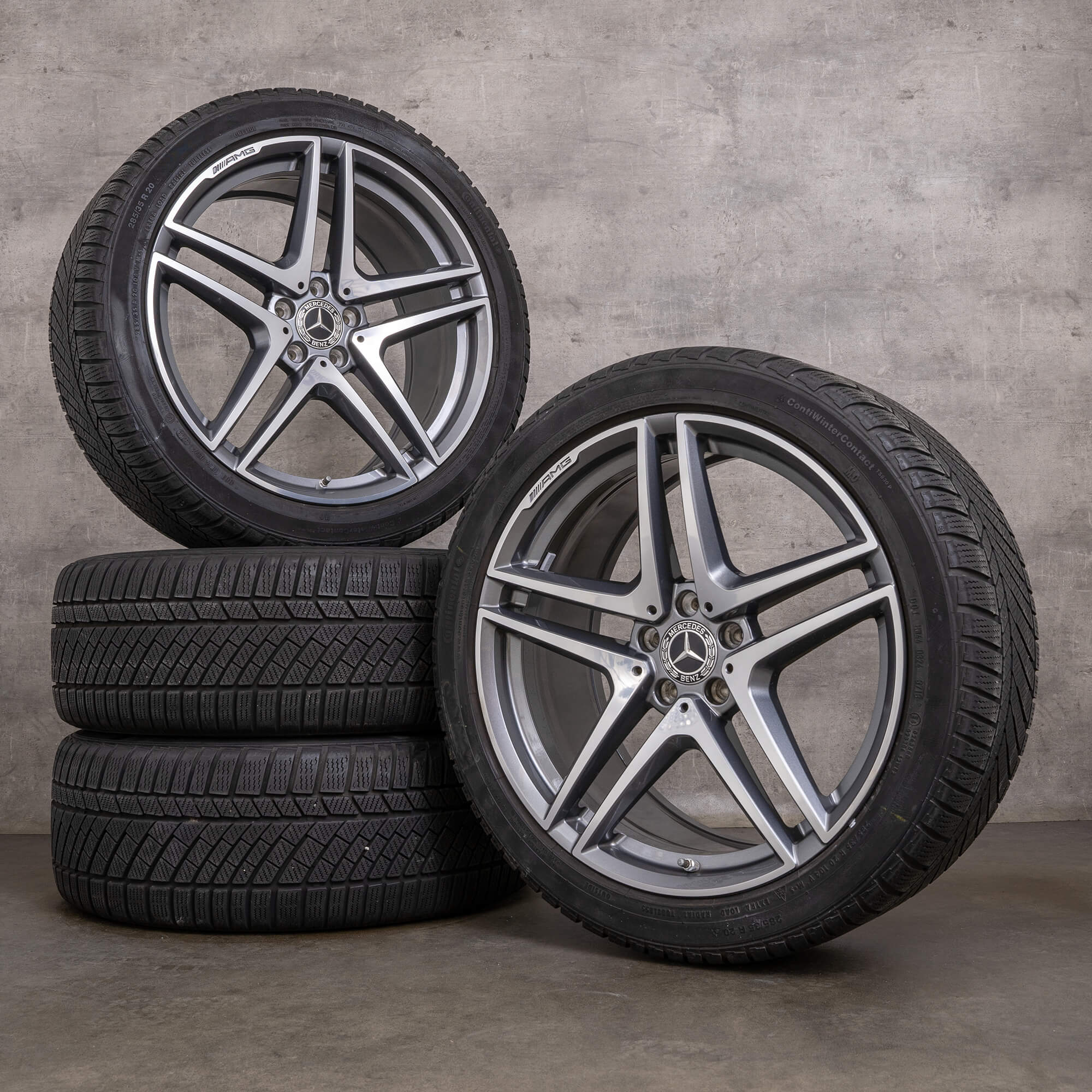 Original AMG Mercedes Benz S63 S65 pneus d'hiver 20 pouces W222 A217 C217 jantes A2224010800 A2224010900 himalaya gris brillant