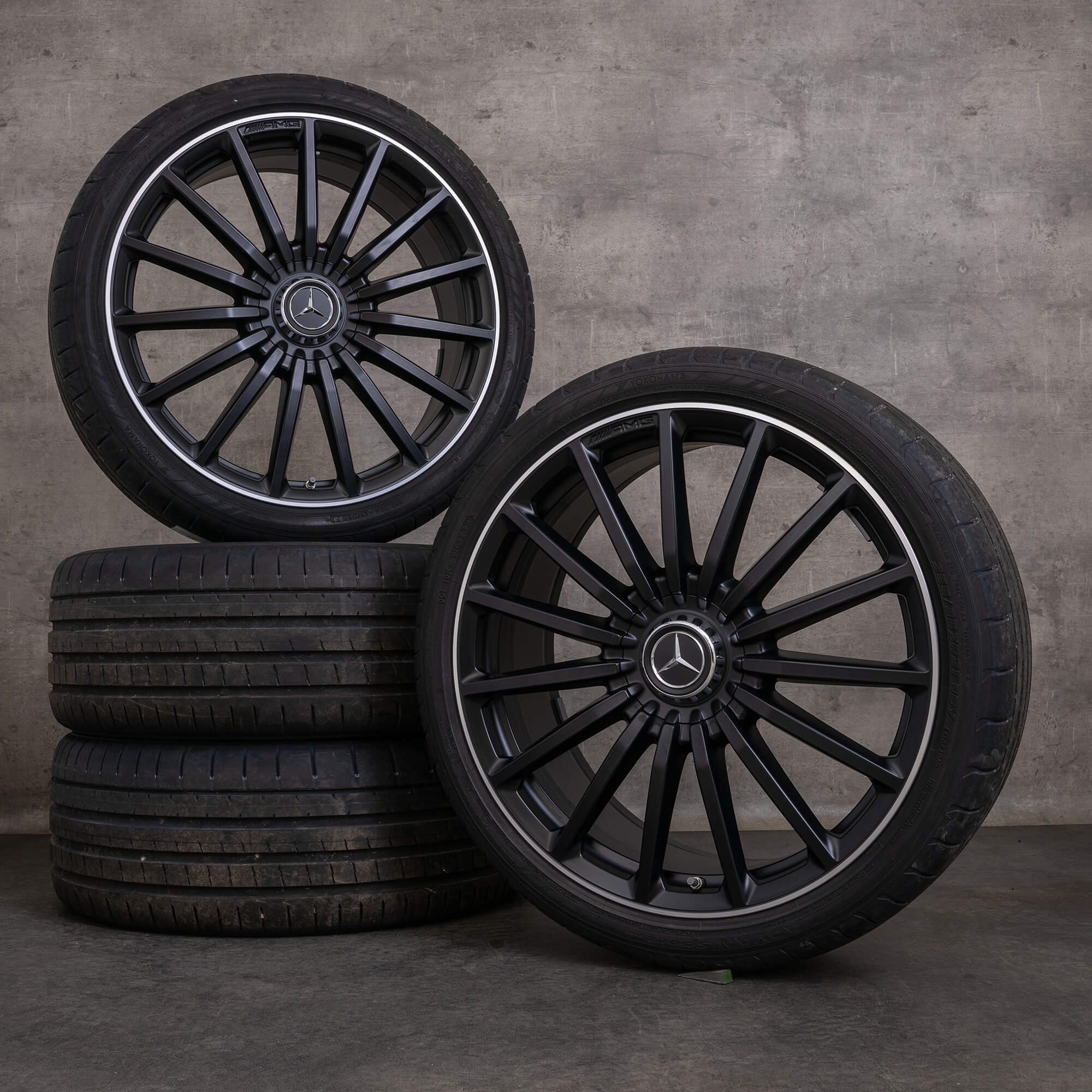 Oryginał Mercedes Benz GLA GLB 35 45 AMG felgi 21 cali X247 H247 koła letnie A2474012200 czarny mat polerowane NOWOŚĆ