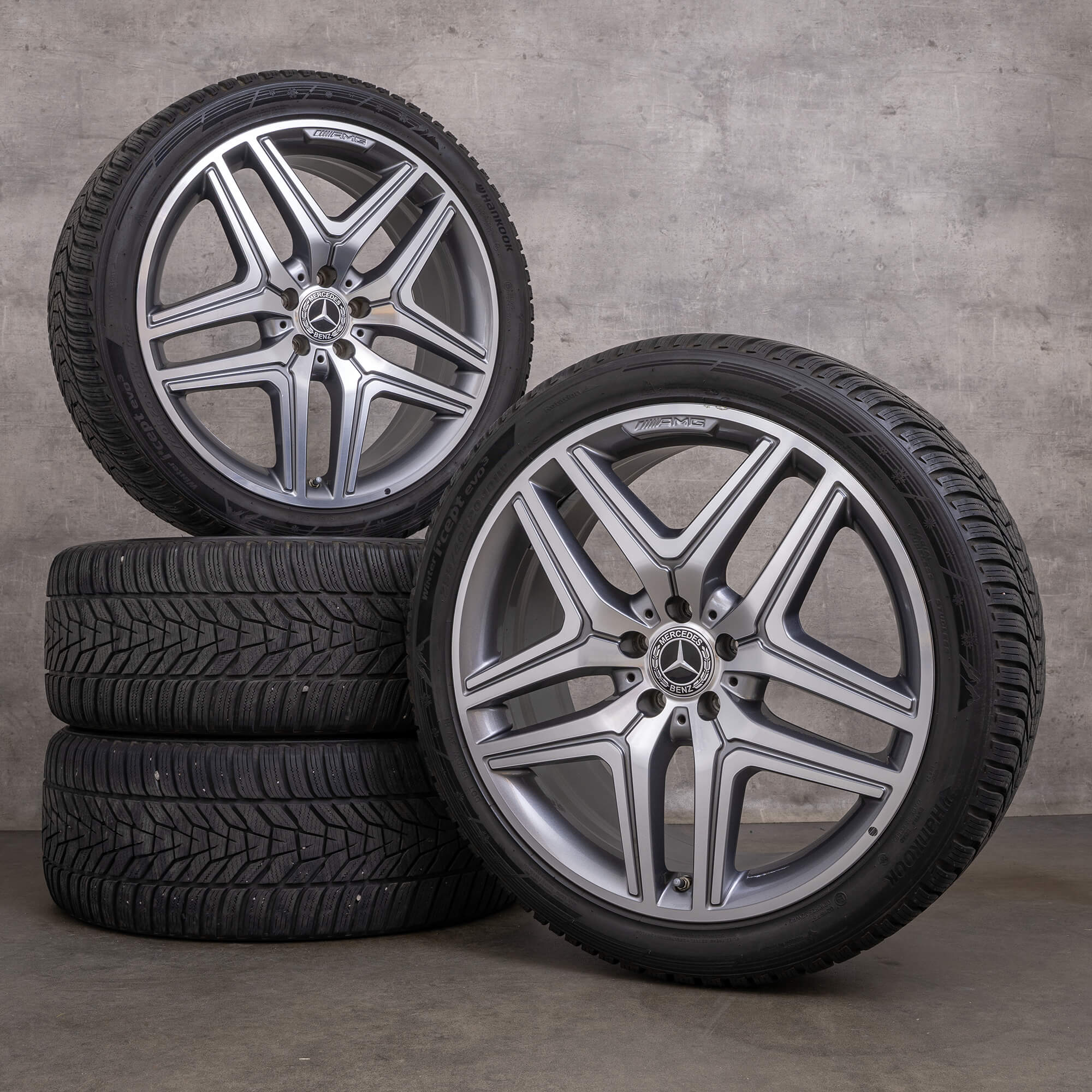Originale Mercedes Benz GLA GLB 35 45 vinterhjul 20 tommer X247 H247 fælge A2474012000 himalaya grey glossy turned