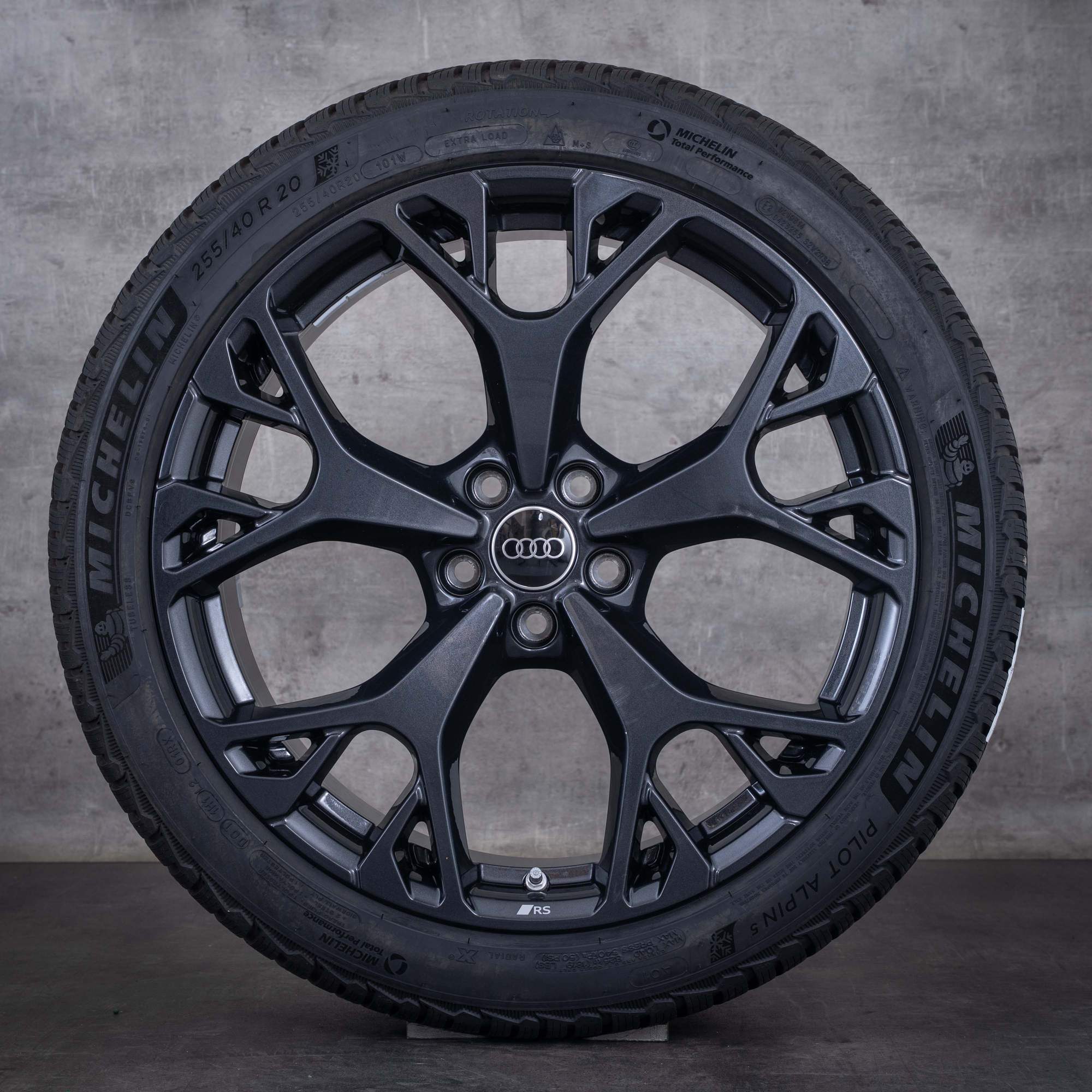 Ruote invernali originali Audi A6 S6 da 20 pollici con cerchi 4K C8 4P0601025L granito lucido