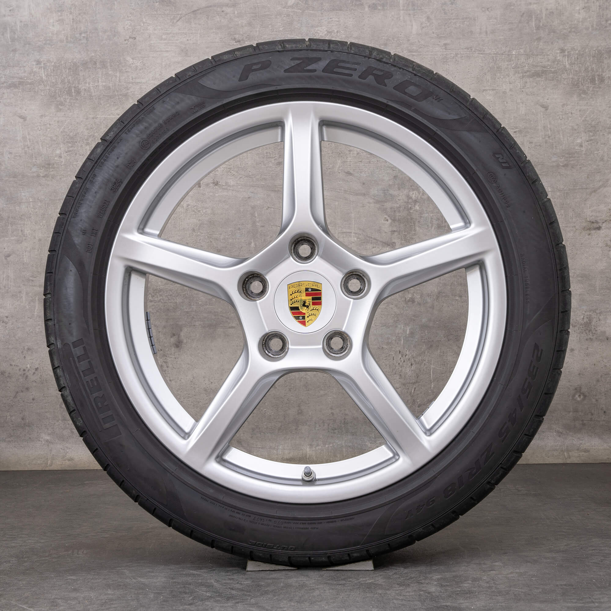 Original Porsche Boxster Cayman 718 Felgen 18 Zoll I 982 Sommerräder 982601025M 982601025N silber