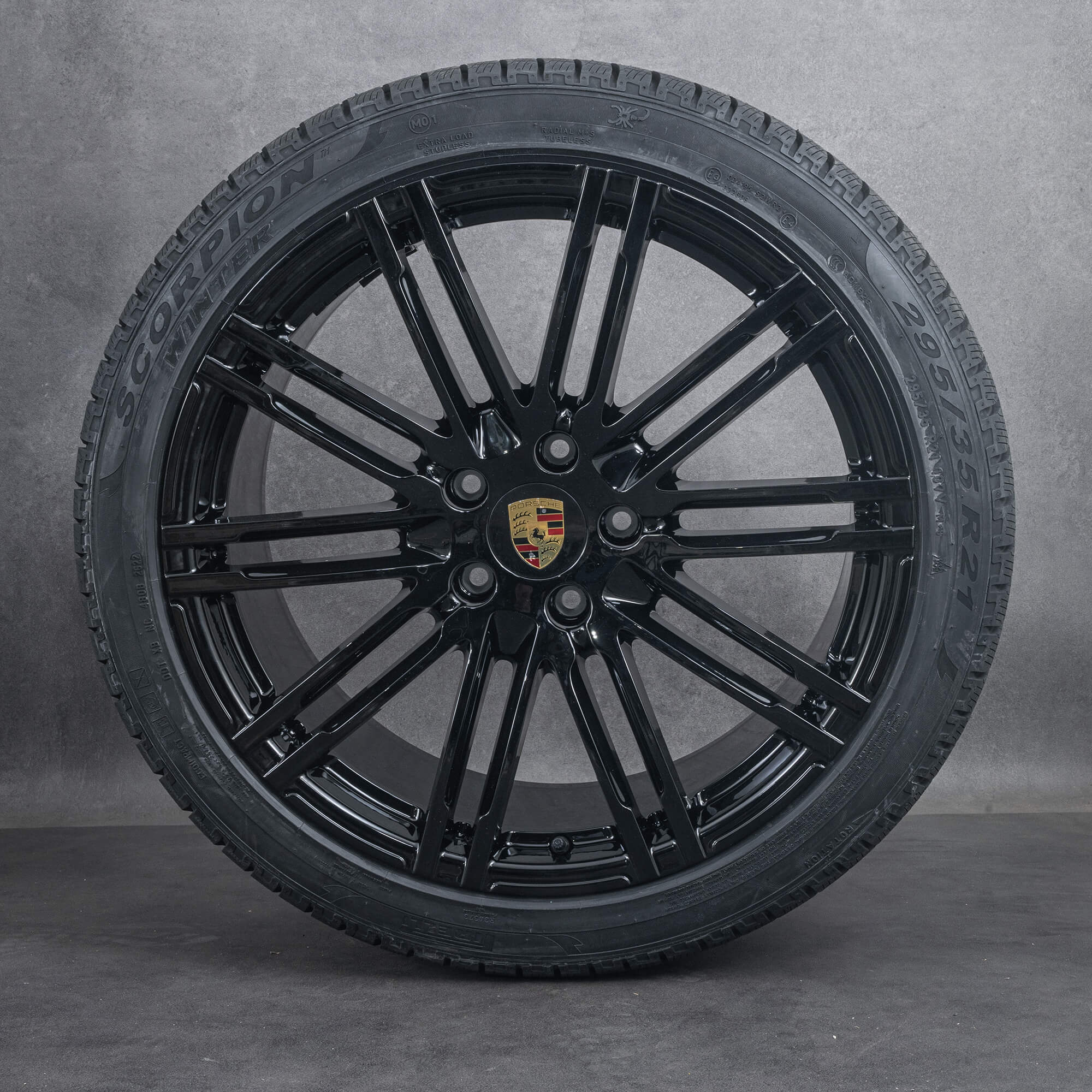 Alkuperäiset Porsche Cayennen talvirenkaat 21 tuuman S 958 Turbo III vanteet 7P5601025AE musta kiiltävä