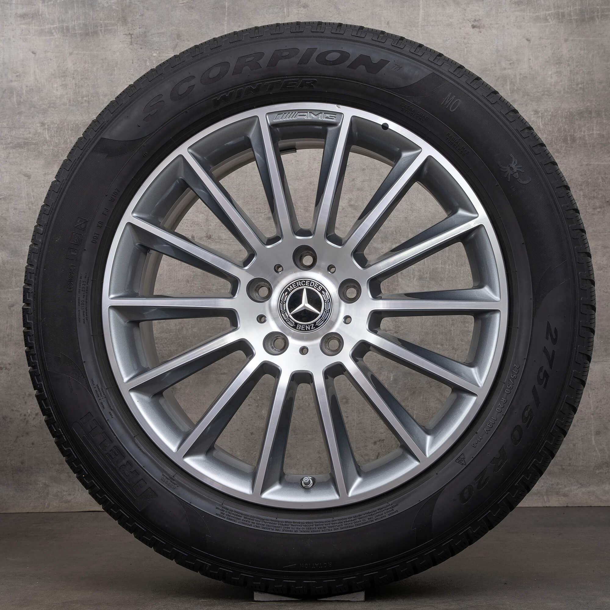 Originale Mercedes Benz G-Klasse AMG vinterhjul 20 tommer W463 G350 d G400 G500 fælge A4634011700 himalaya grey glossy turned NEW
