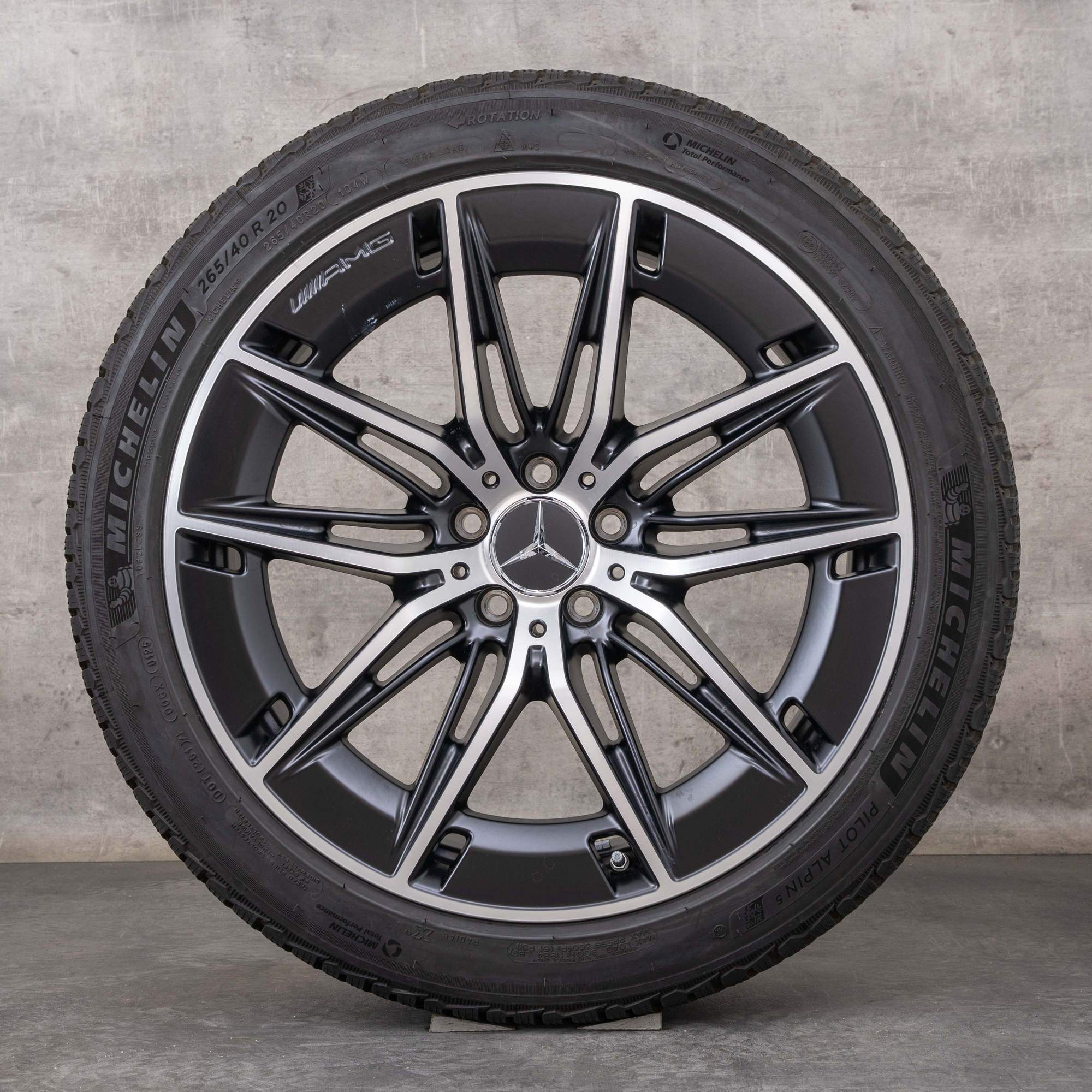 Original Mercedes Benz E-Klasse E53 AMG Winterräder 20 Zoll W214 S214 Felgen A2144011100 A2144011200 schwarz matt glanzgedreht
