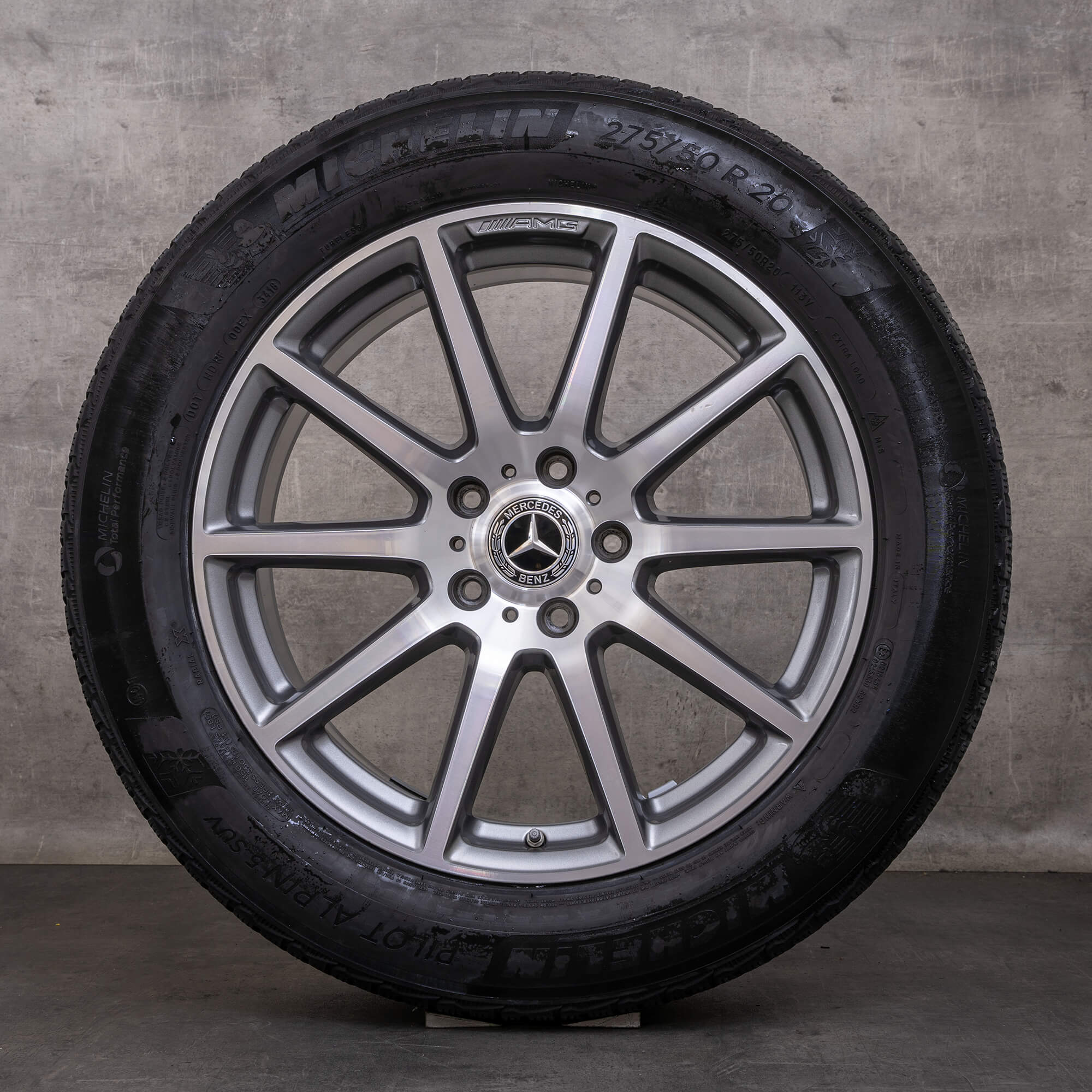 OEM Mercedes Benz G-Class G63 AMG snow tire packages 20 inch W463A W465 Rims A4634011800 himalaya grey glossy turned