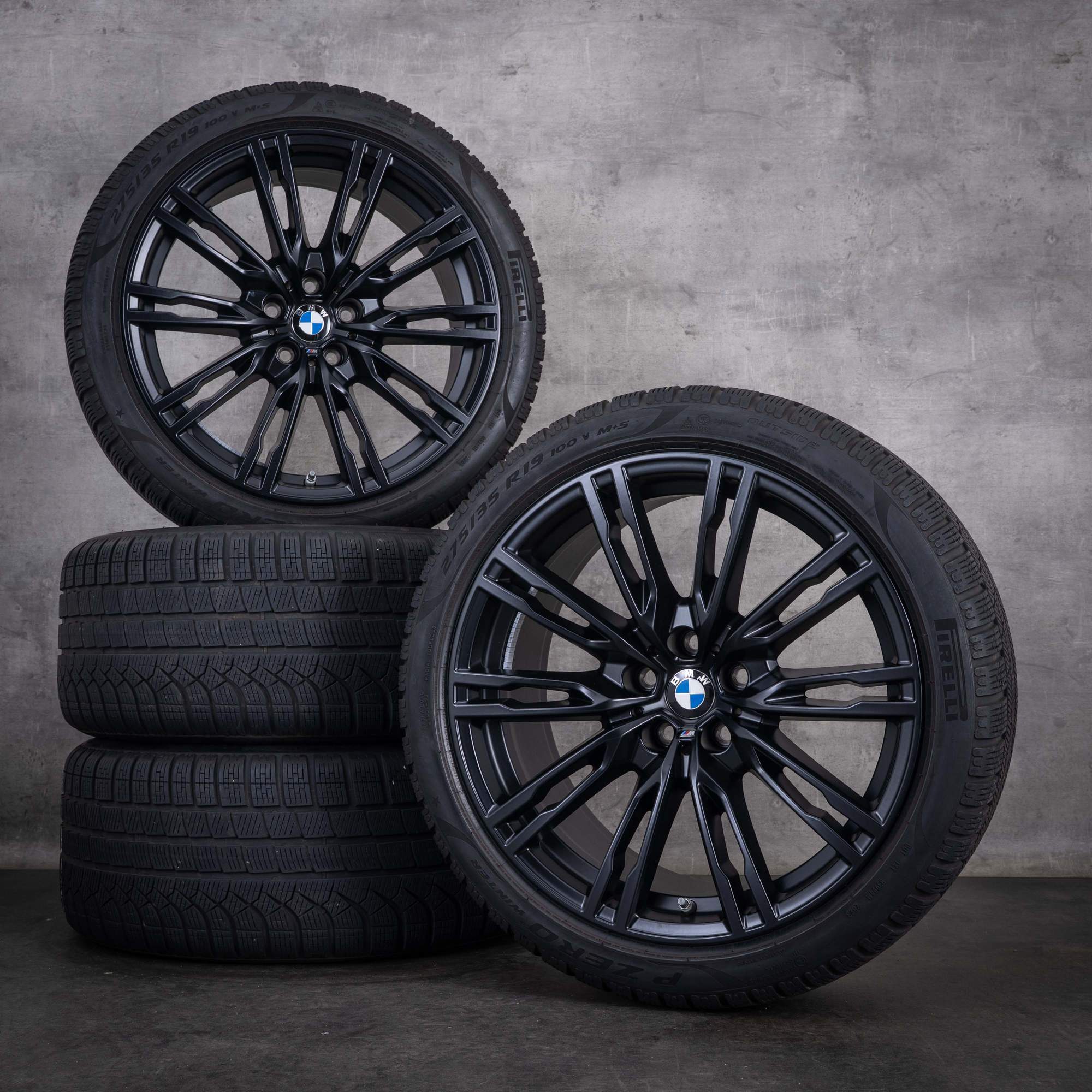 Original BMW M2 M3 M4 Winterräder 19 Zoll G87 G80 G82 G83 Felgen Styling 829 M 8093844 8093845 jet black matt