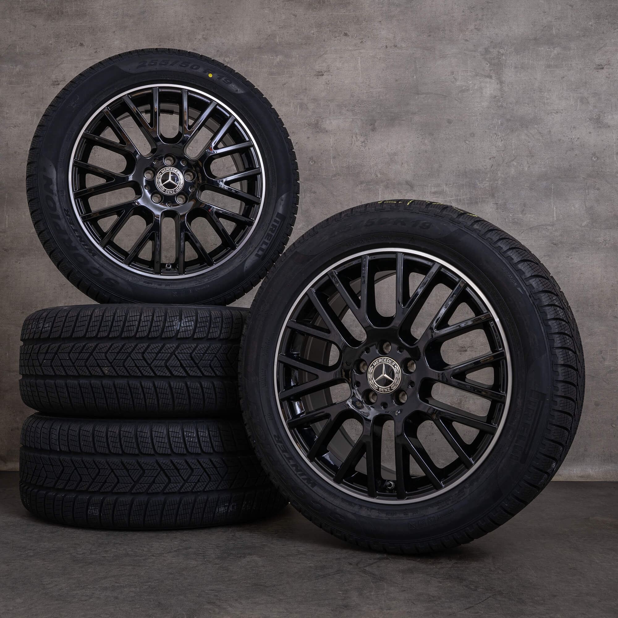 Oryginalne koła zimowe Mercedes Benz GLE 19 cali felgi V167 A1674012100 czarne polerowane toczone