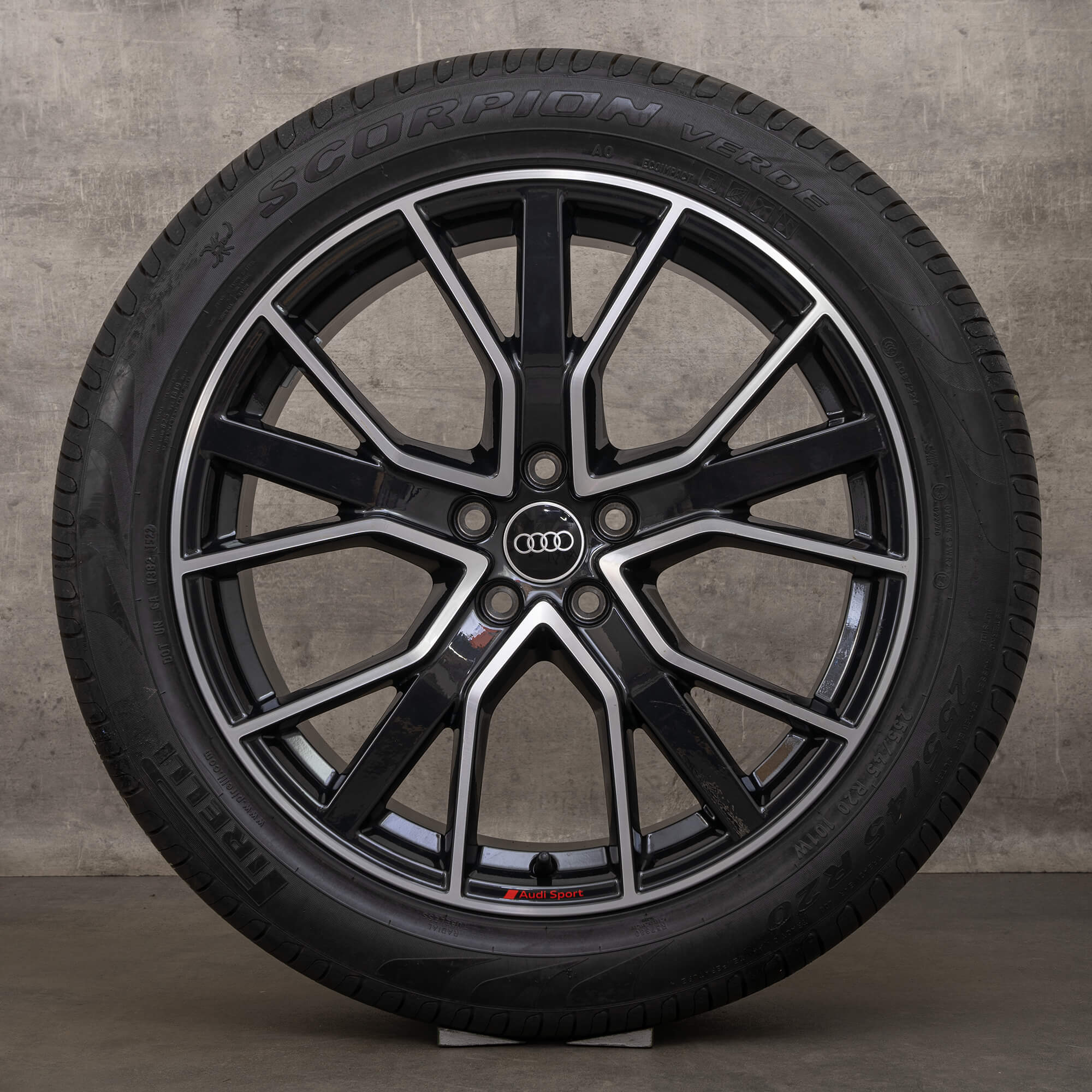Original Audi Q5 SQ5 FY 20 inch summer tires 80A601025BP rims black