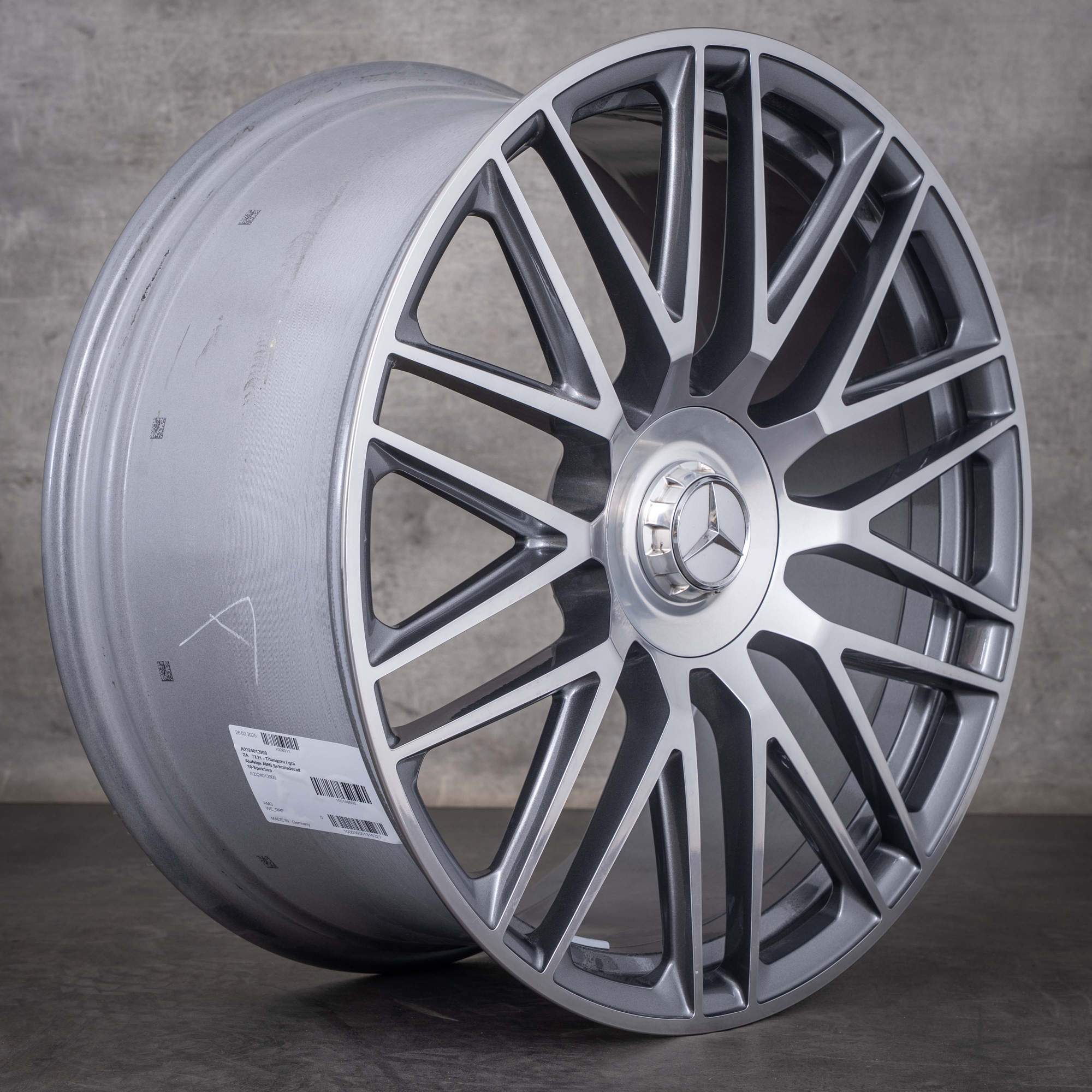 Original Mercedes Benz SL 43 SL 55 SL 63 AMG Felgen 21 Zoll R232 A2324012900 A2324013000 himalaya grey glanzgedreht