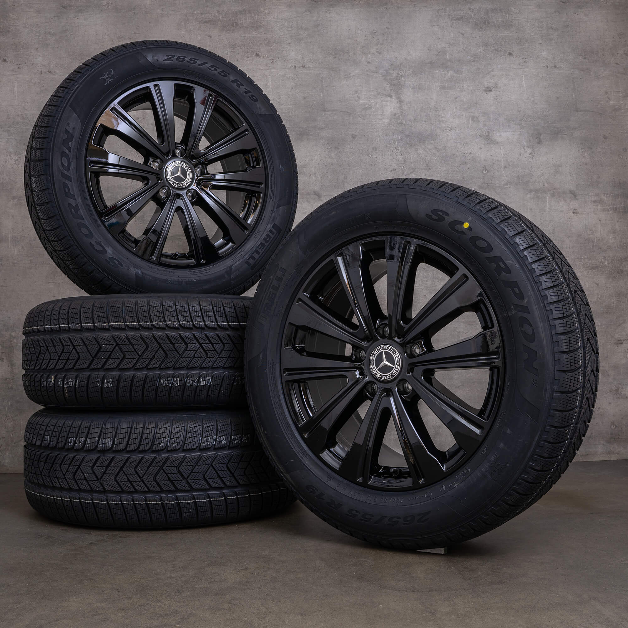 Originele Mercedes Benz G-Klasse winterwielen 19 inch W463A G500 velgen A4634011100 zwart hoogglans NIEUW