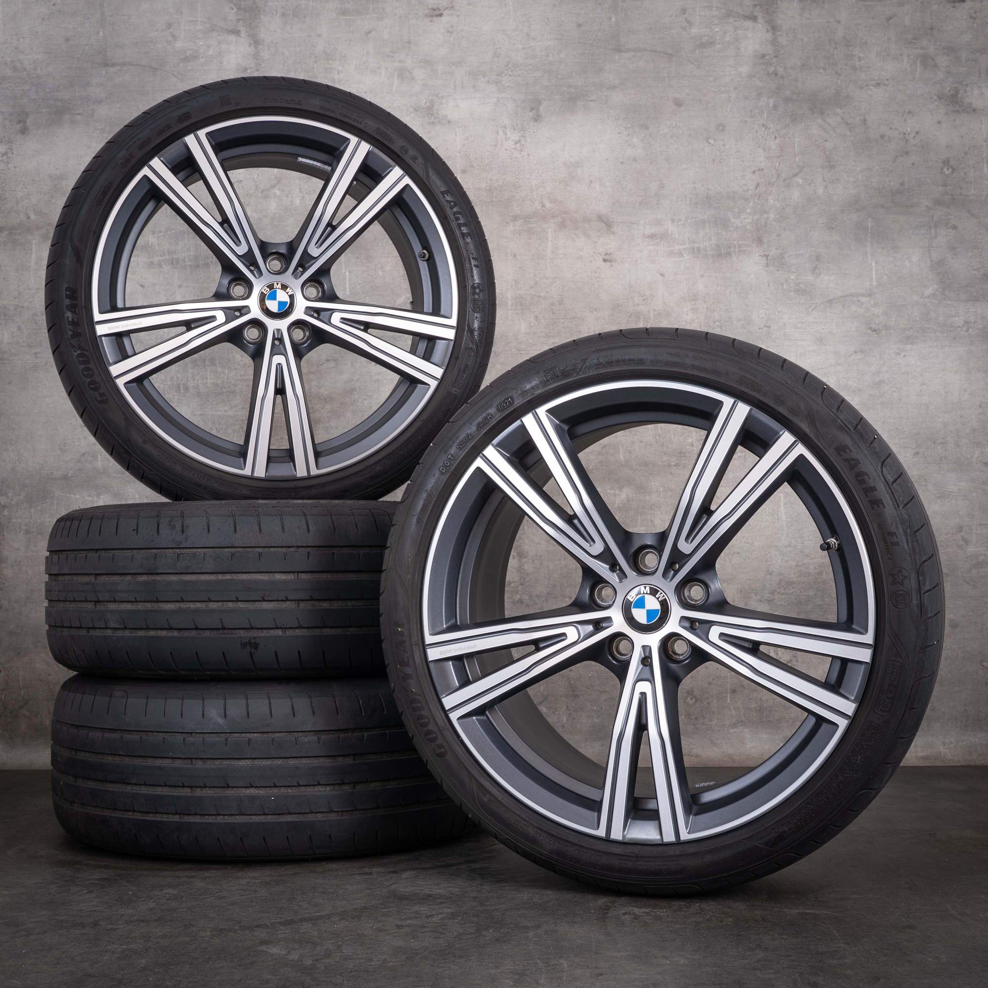 Original BMW 2er 3er 4er Felgen 19 Zoll G20 G21 G22 G23 G42 Coupe Sommerräder Styling 793i 8089896 8089897 orbit grey matt Front glanzgedreht