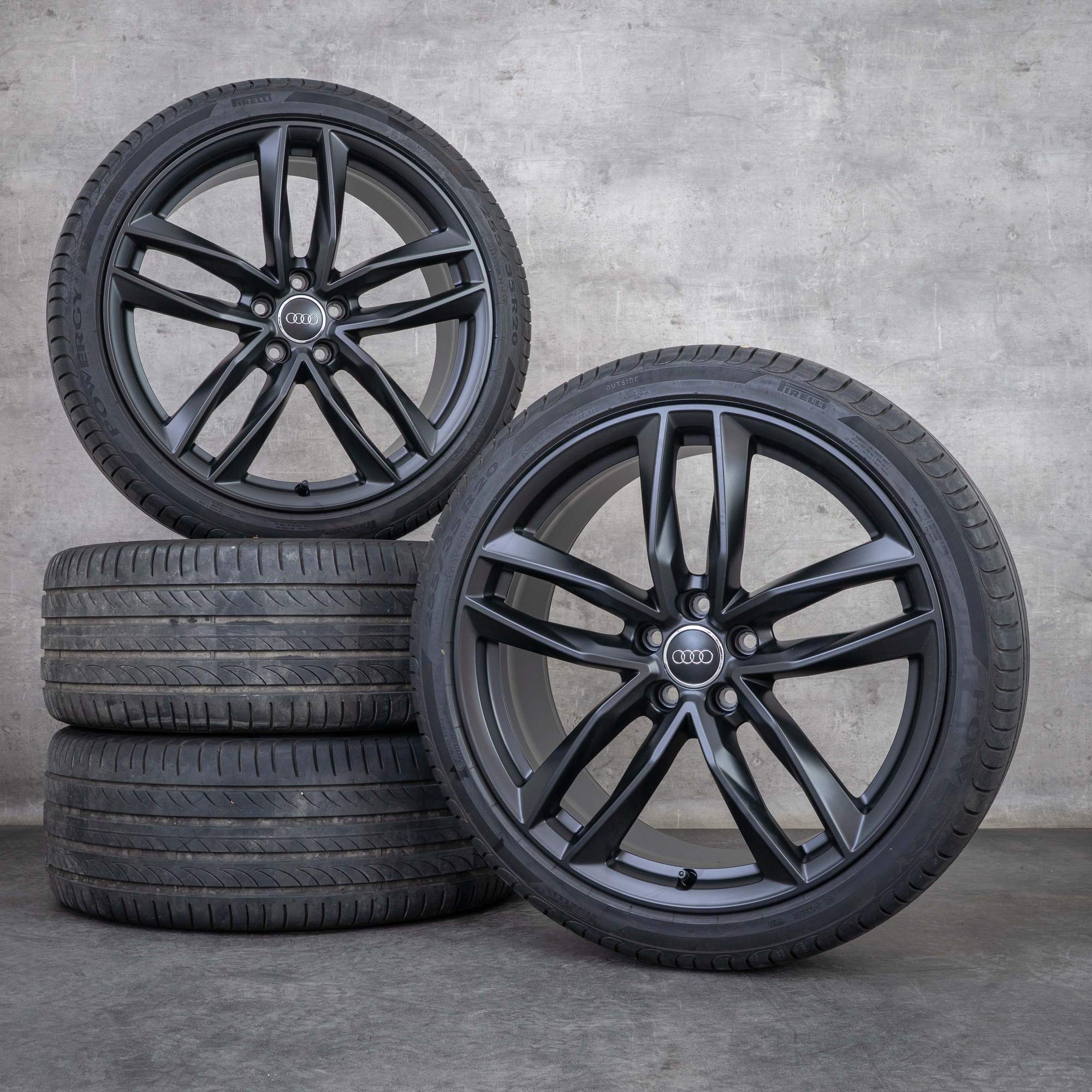 Oem Audi A6 S6 jantes 20 pouces 4G C7 pneus été 4G9601025N noir mat
