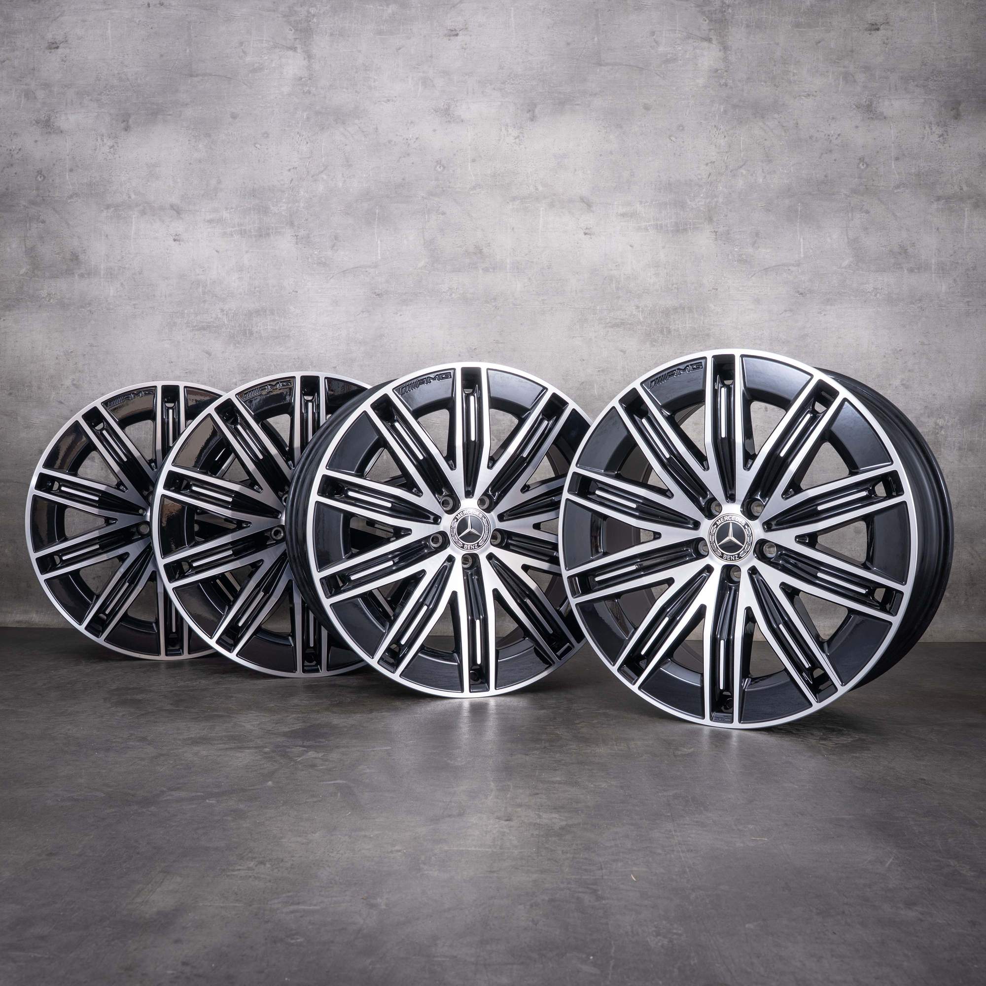 OEM Mercedes-Benz EQS X296 AMG 21inch rims SUV 4Matic A2964011600 A2964011700 diamond cut black