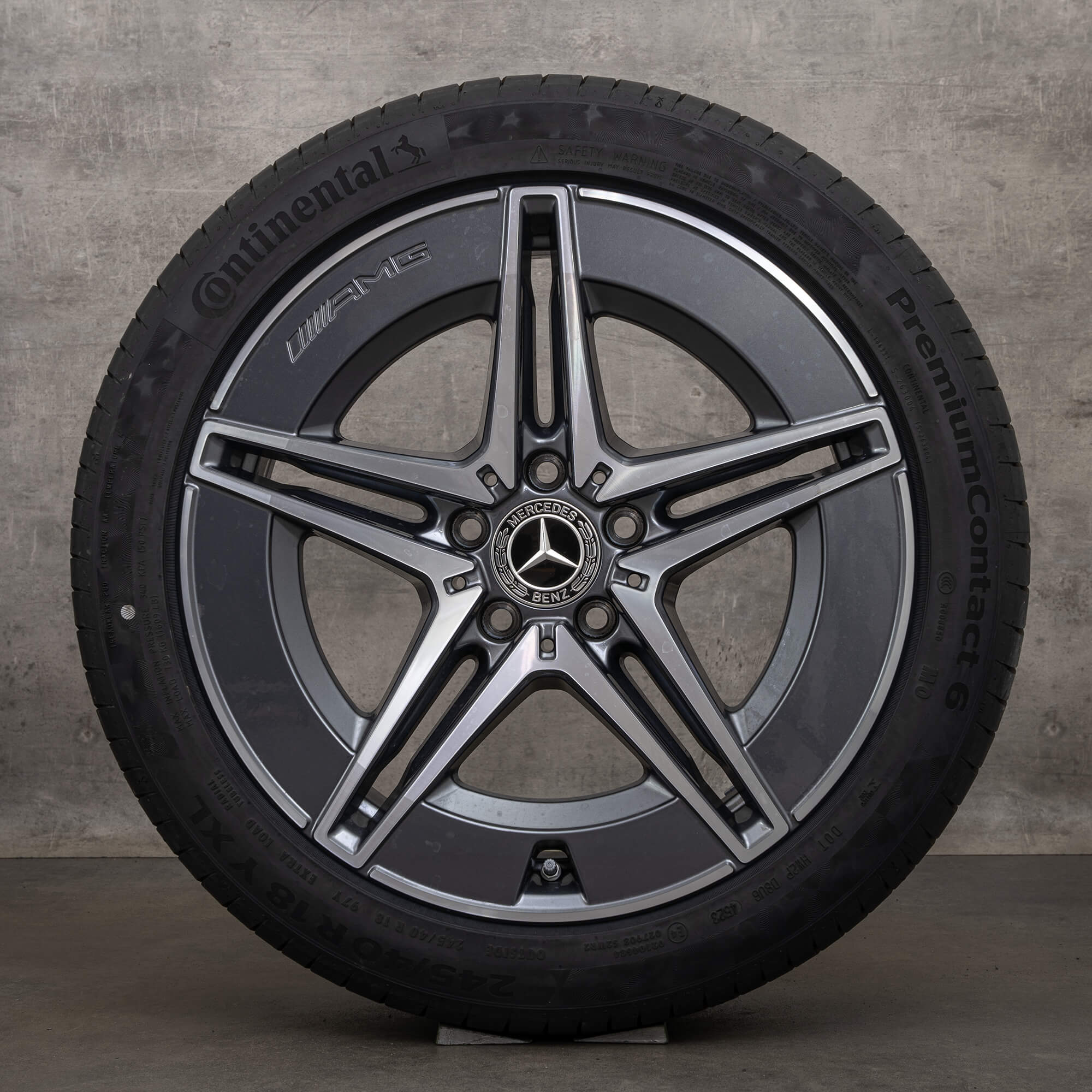 OEM Mercedes Benz C-Class AMG rims 18 inch W206 S206 summer wheels A2064011700 A2064011800 himalaya grey high-gloss