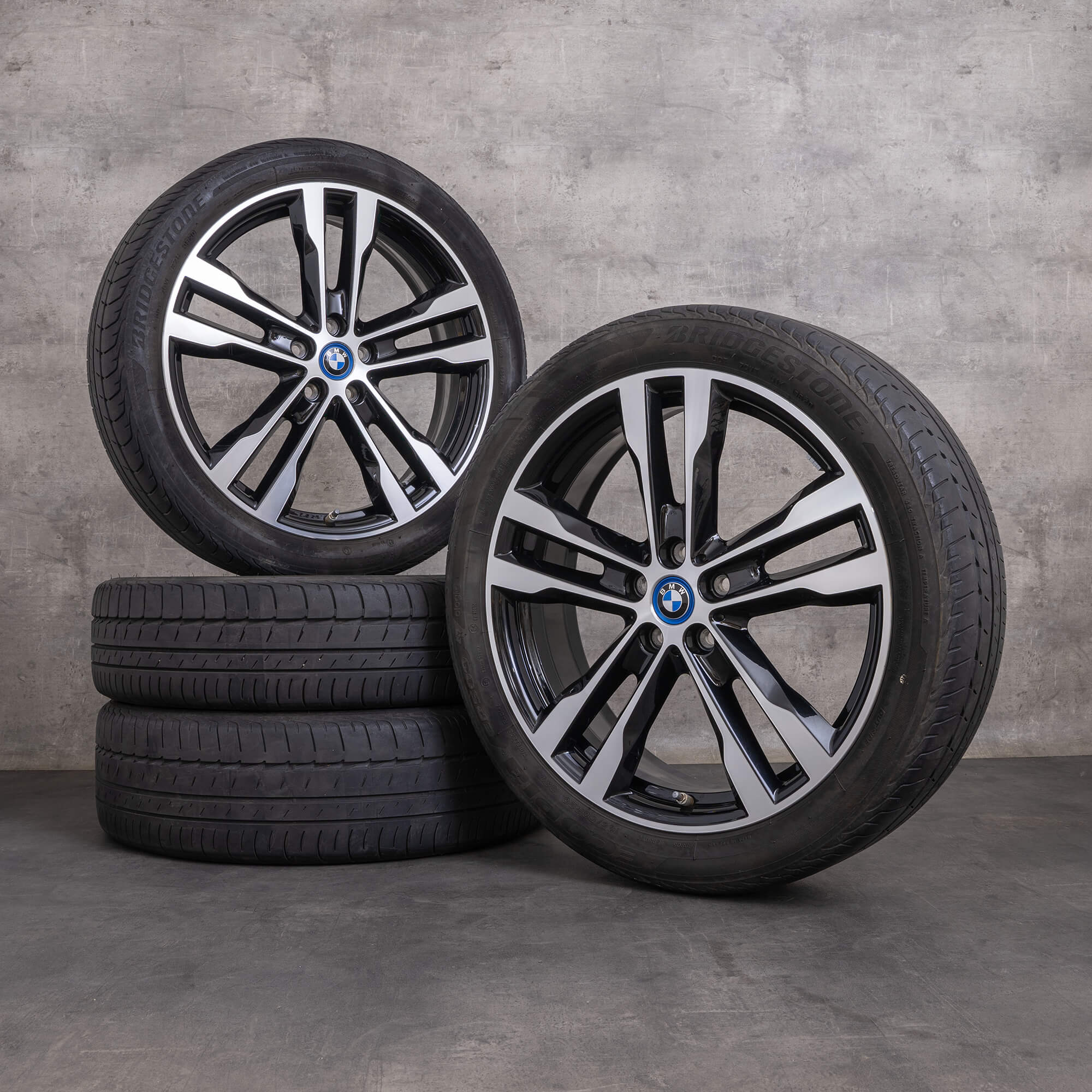Jantes BMW i3s originais de 20 polegadas I01 Sommerrder Styling 431 6888010 6888011 preto brilhante torneado