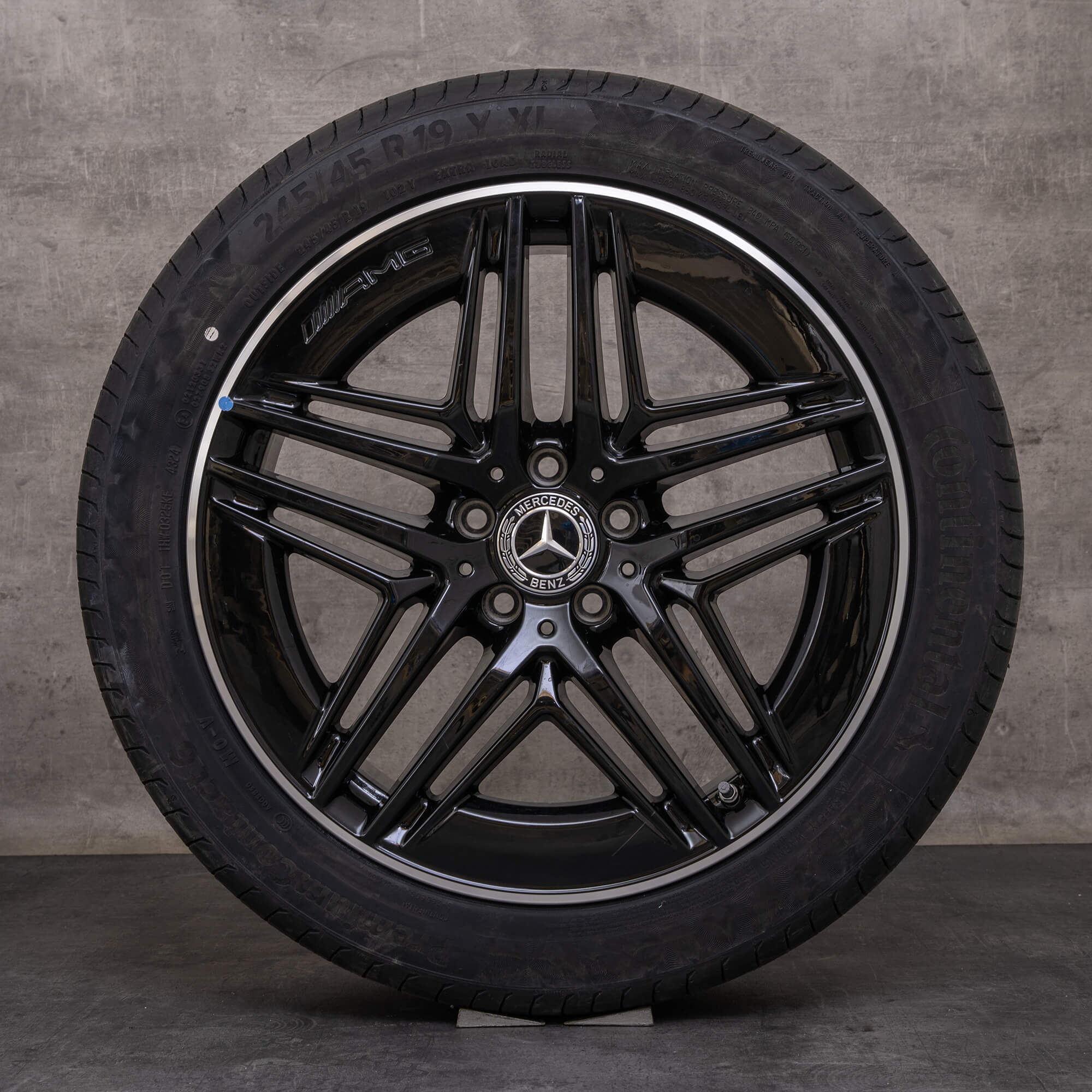 Ægte Mercedes Benz V-Klasse AMG fælge 19 tommer W447 Vito Viano Sommerrder A4474018000 sort poleret