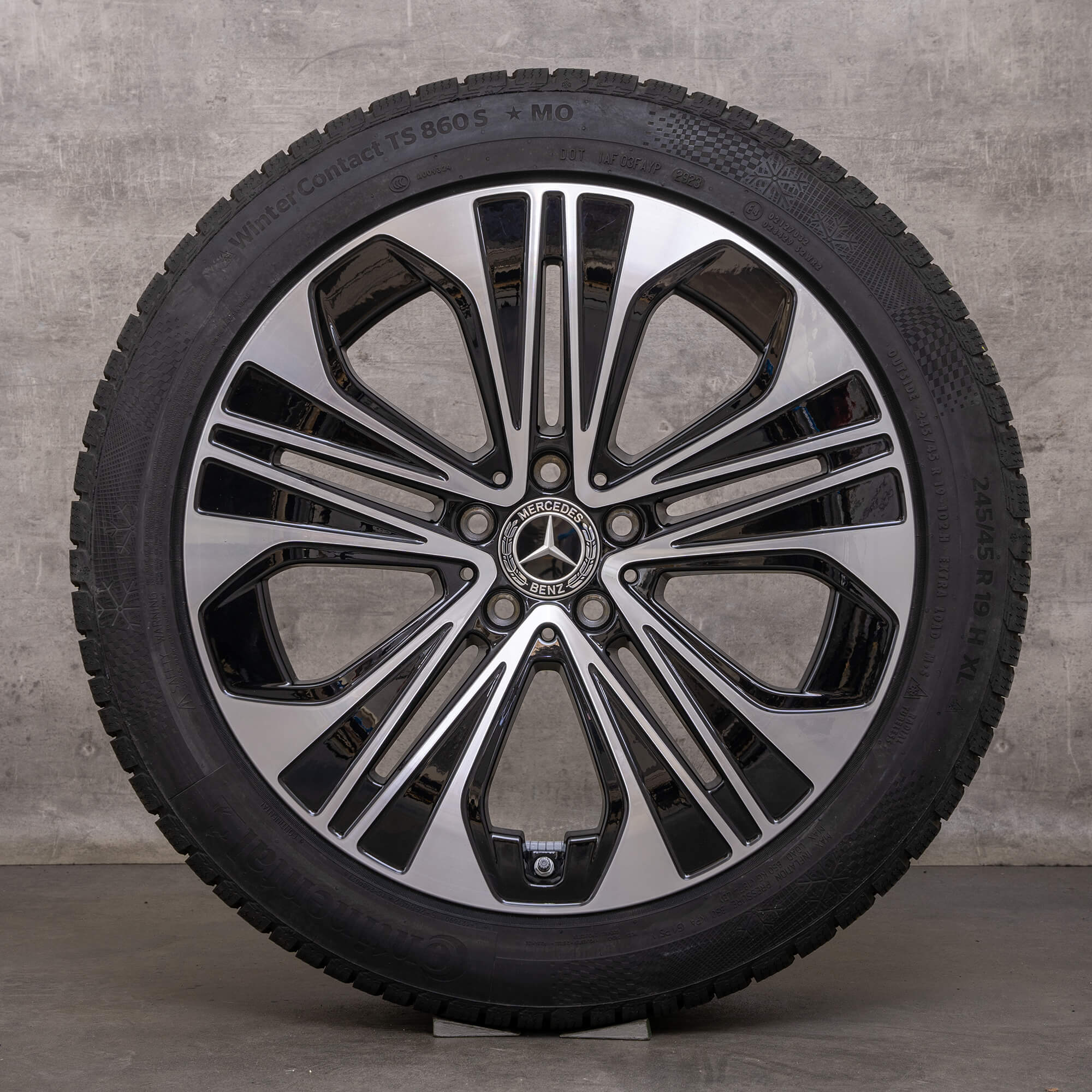 Originele Mercedes E-Klasse winterwielen 19 inch W214 S214 velgen A2144012300 A2144012400 zwart glanzend gedraaid
