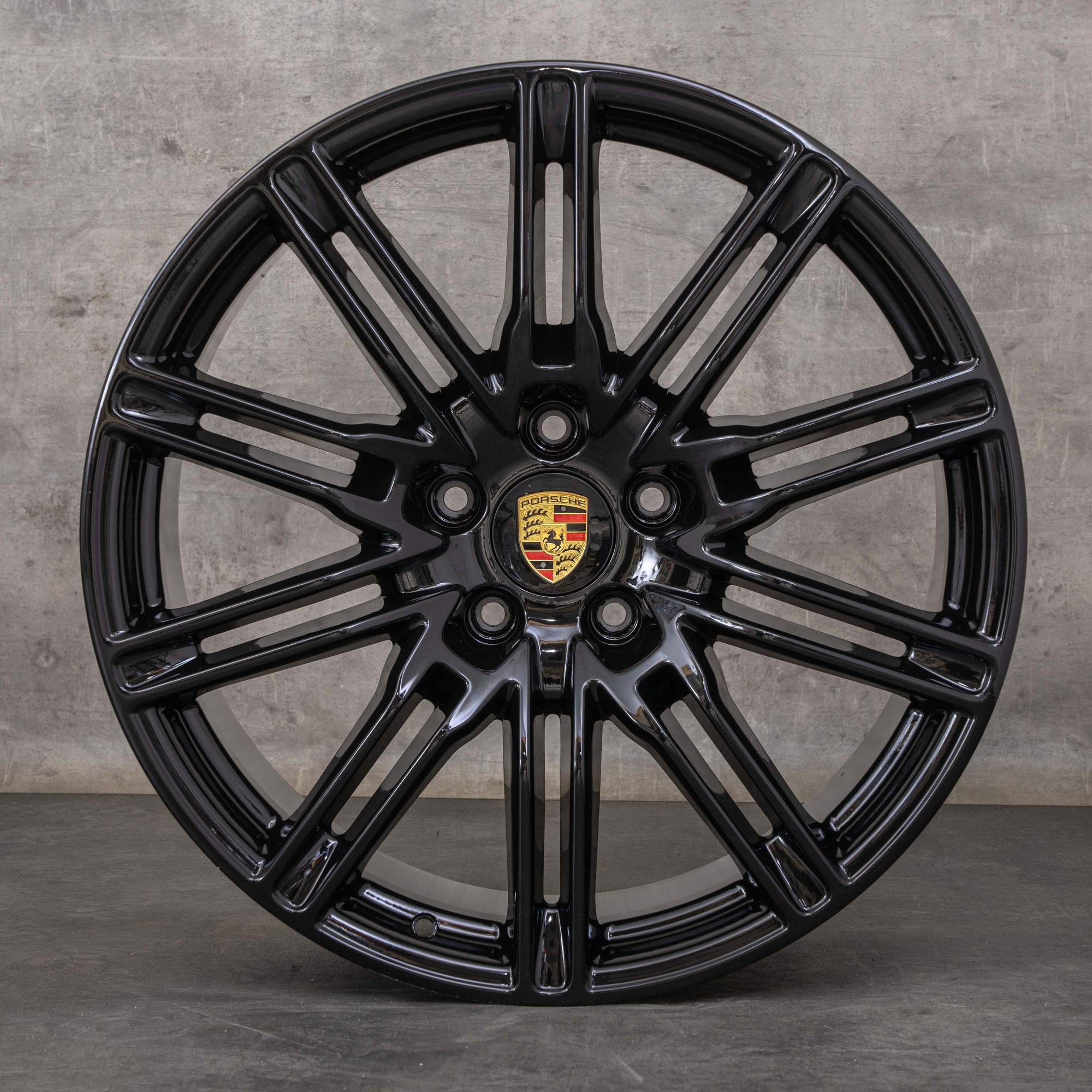Oryginalne felgi Porsche Cayenne 21 cali 958 7P560102BF czarne błyszczące